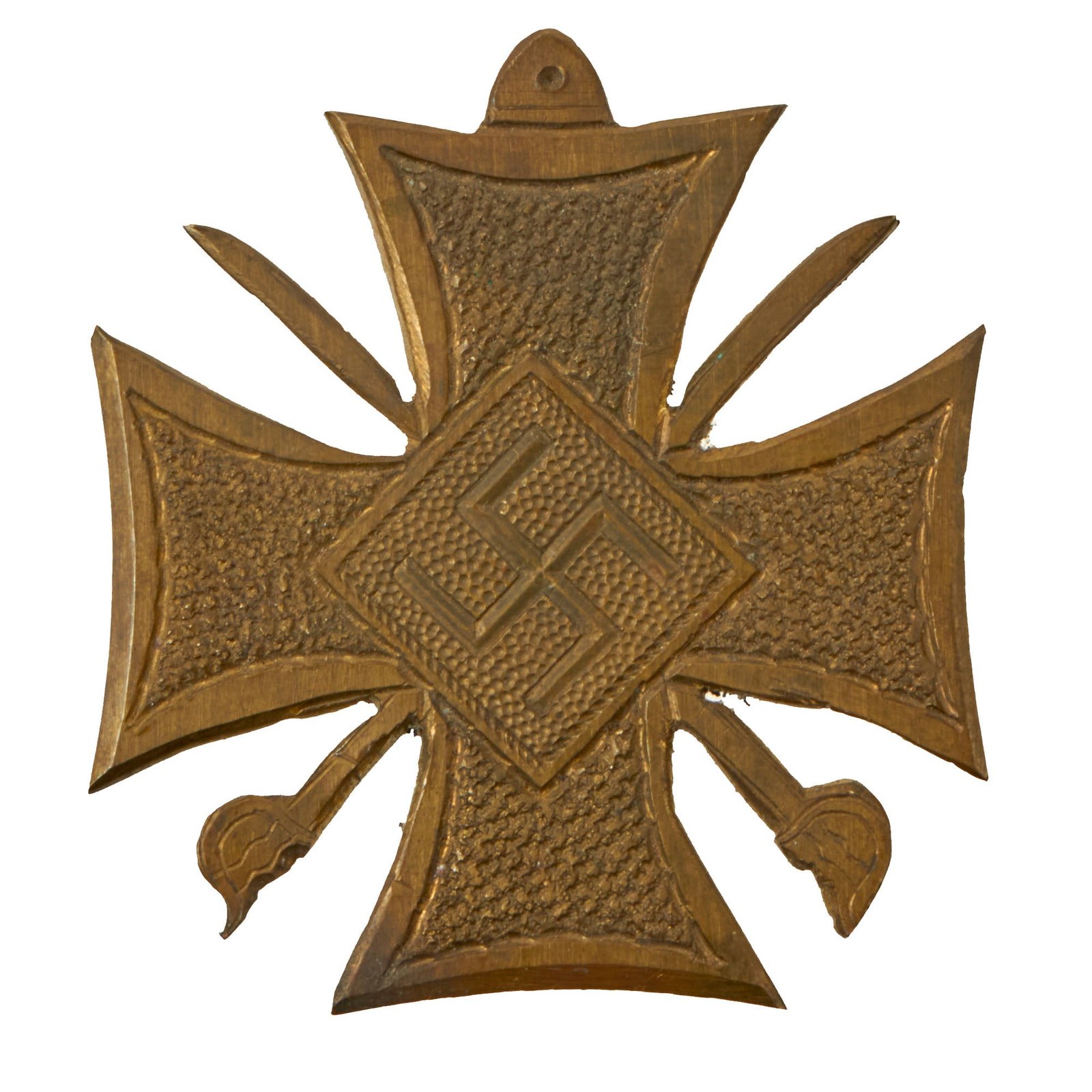 Buy Original German WWII POW Souvenir Brass War Merit Cross Made by German Prisoner of War - Kriegsverdienstkreuz | Original Firearms Antique For Sale