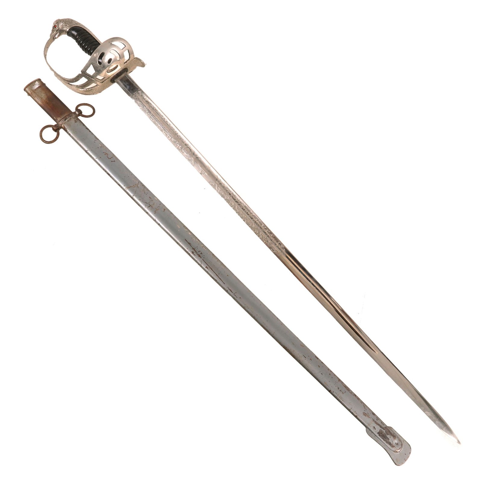 Buy Original Romanian Pre-WWII Army German-Made Officer’s Sword by Carl Eickhorn of Solingen with Scabbard | Original Firearms Antique For Sale