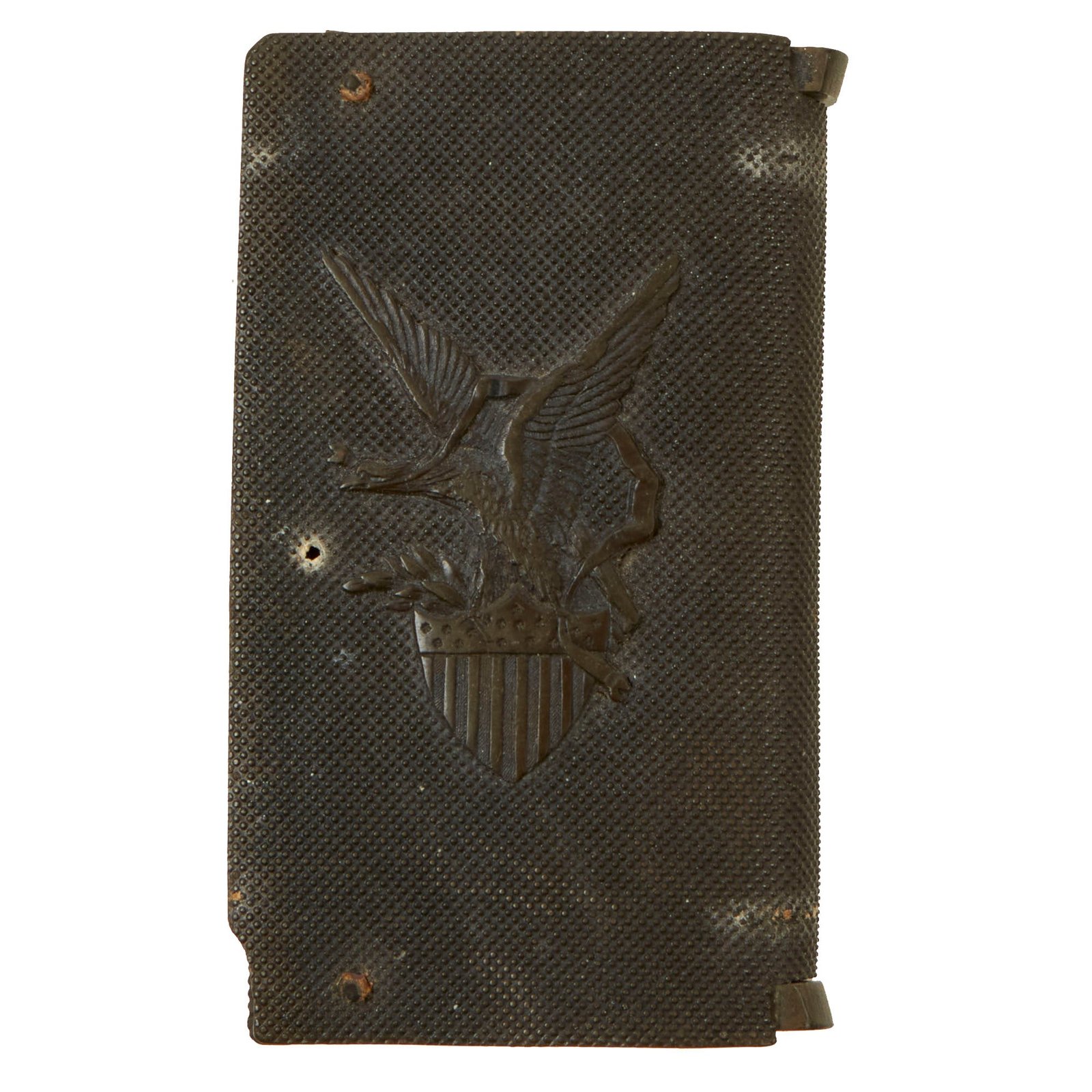 Buy Original U.S. Civil War Gutta Percha Hard Rubber Match Safe with Patriotic Theme | Original Firearms Antique For Sale