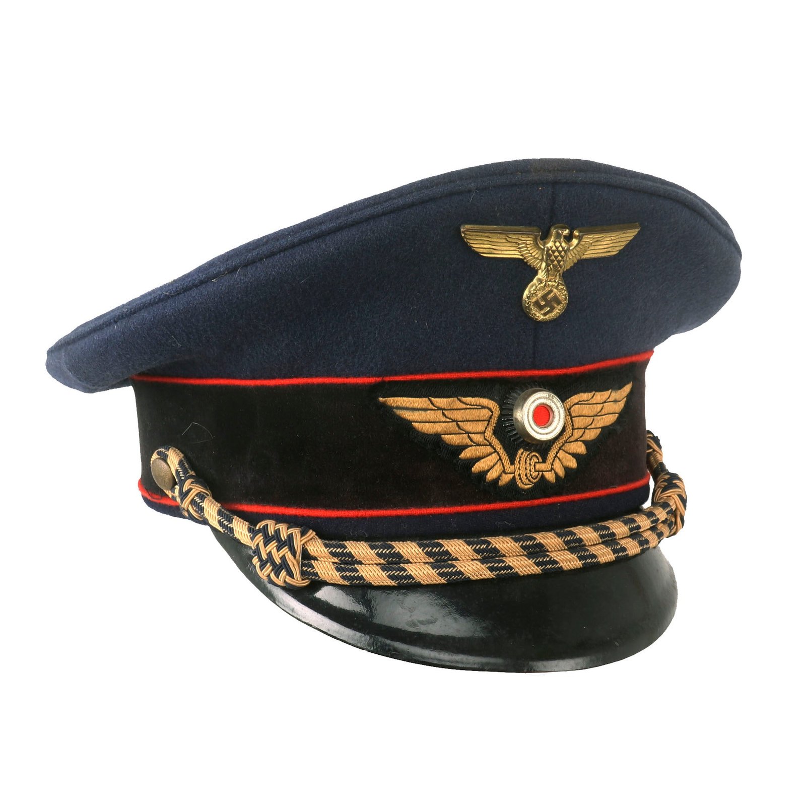 Buy Original German WWII Named Deutsche Reichsbahn Railway Official’s Schirmmütze Visor Cap by Albert Kempf - Size 56 | Original Firearms Antique For Sale