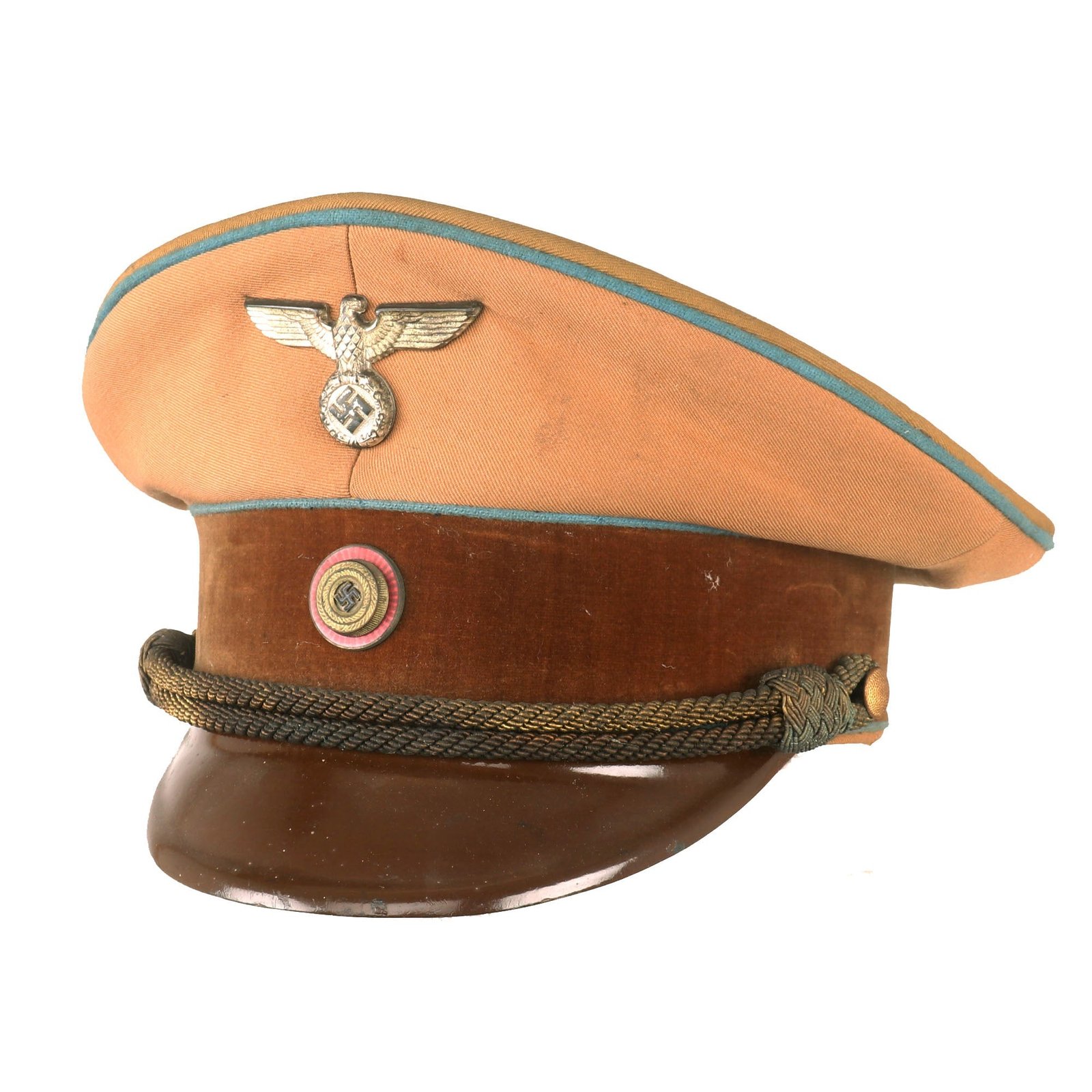 Buy Original German WWII Early NSDAP Ortsgruppe Local Group Level Political Leader's Visor Cap with RZM Tag - Size 55cm | Original Firearms Antique For Sale
