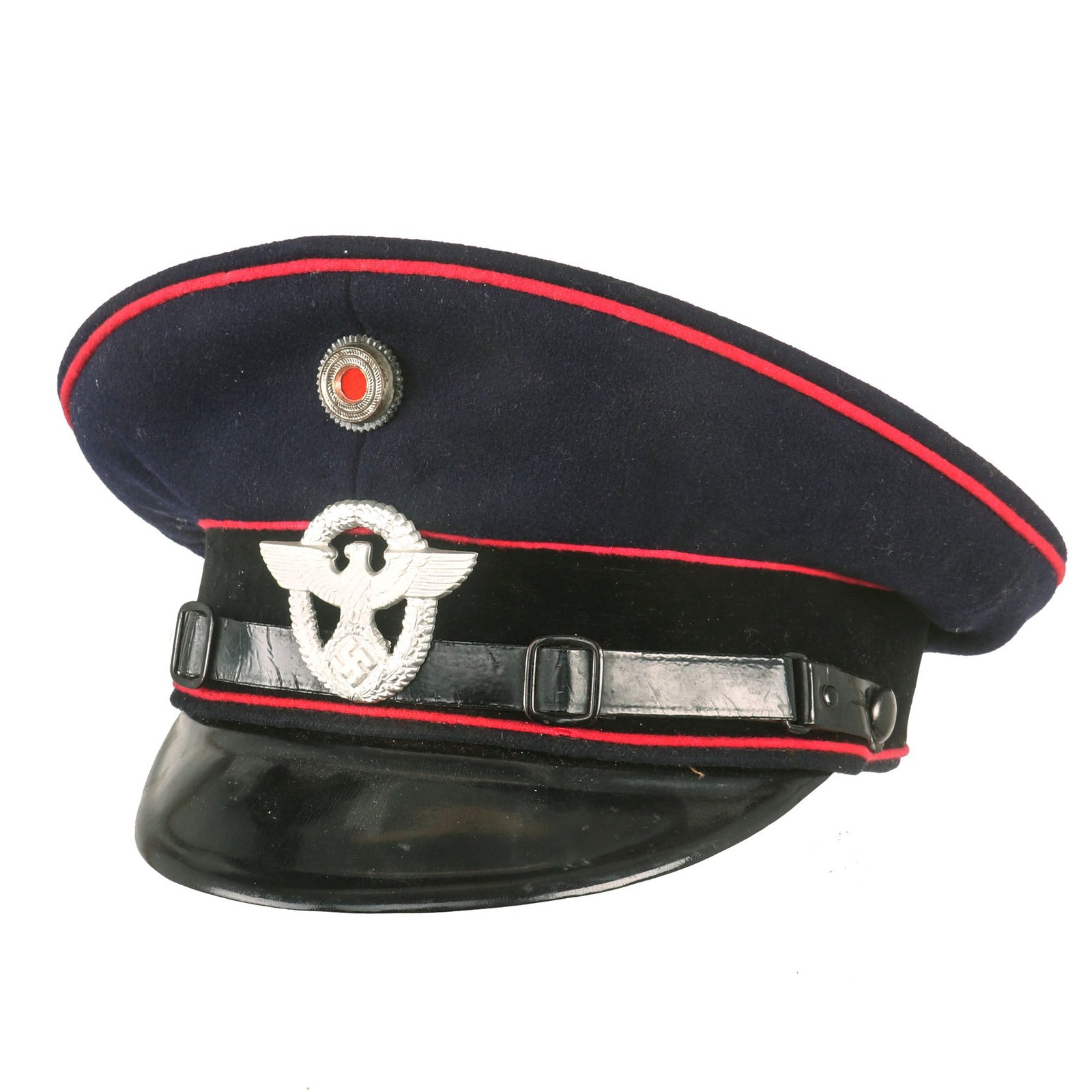 Buy Original German WWII Fire Protection Police EM/NCO Schirmmütze Visor Cap by K & Sch. - size 55 | Original Firearms Antique For Sale