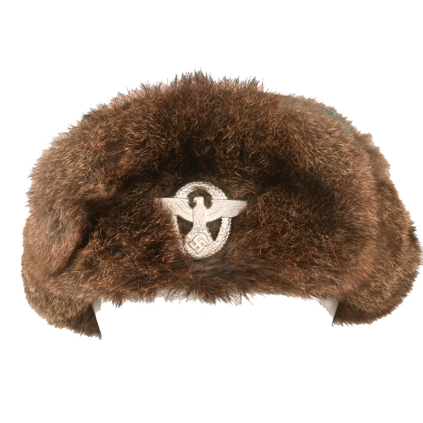 Buy Original German WWII 1944 Dated Field Police Rabbit Fur Pelzmütze Winter Hat with RBNr. Marking - Size 58cm | Original Firearms Antique For Sale