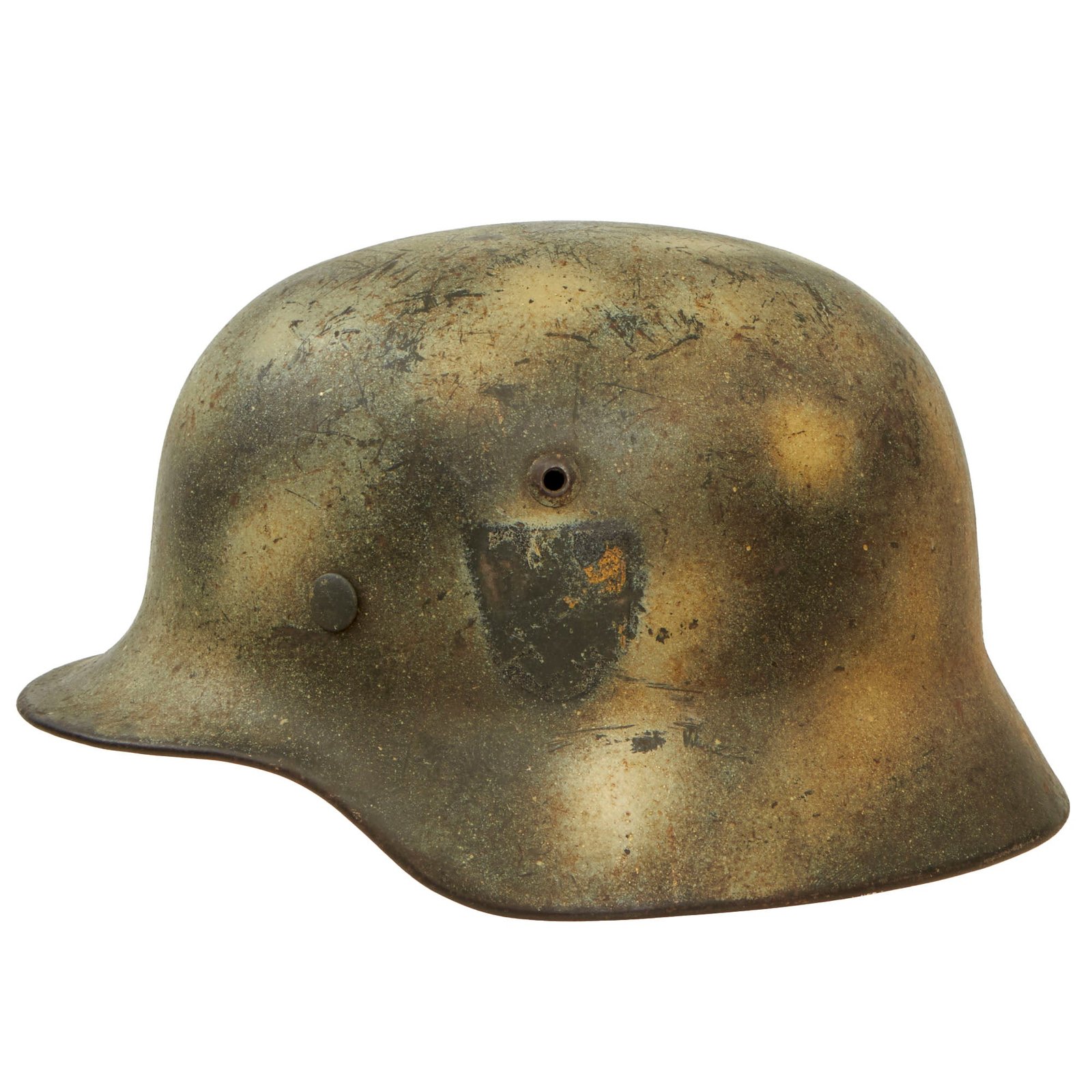 Buy Original Rare German WWII Named Kriegsmarine Navy M35 Single Decal Overpaint Camouflage Helmet & 56cm Liner - SE64 | Original Firearms Antique For Sale