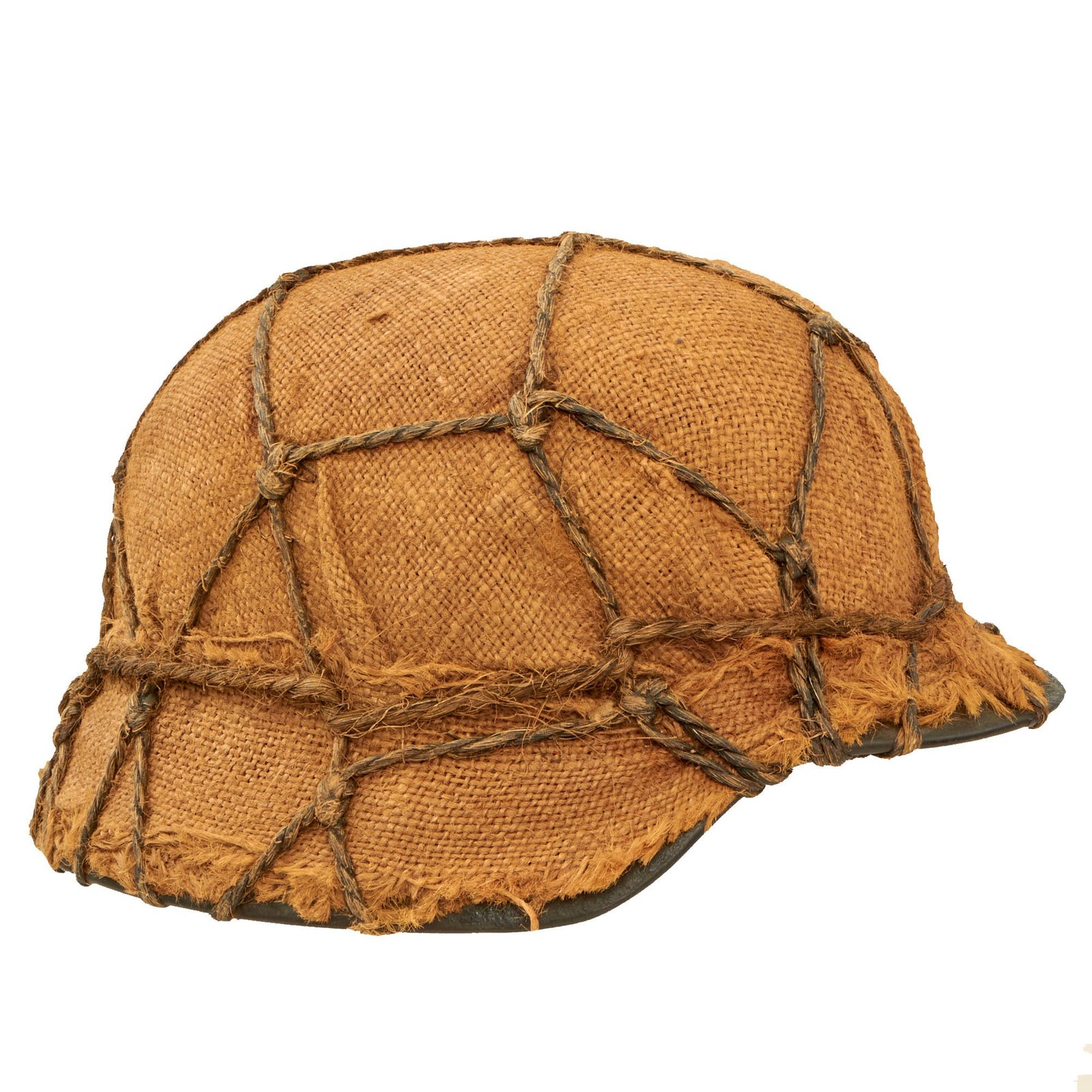 Buy Original German WWII M40 Luftwaffe Helmet with Period Applied Burlap & German Issue Jute Foliage Net with 56cm Liner - Stamped hkp64 | Original Firearms Antique For Sale