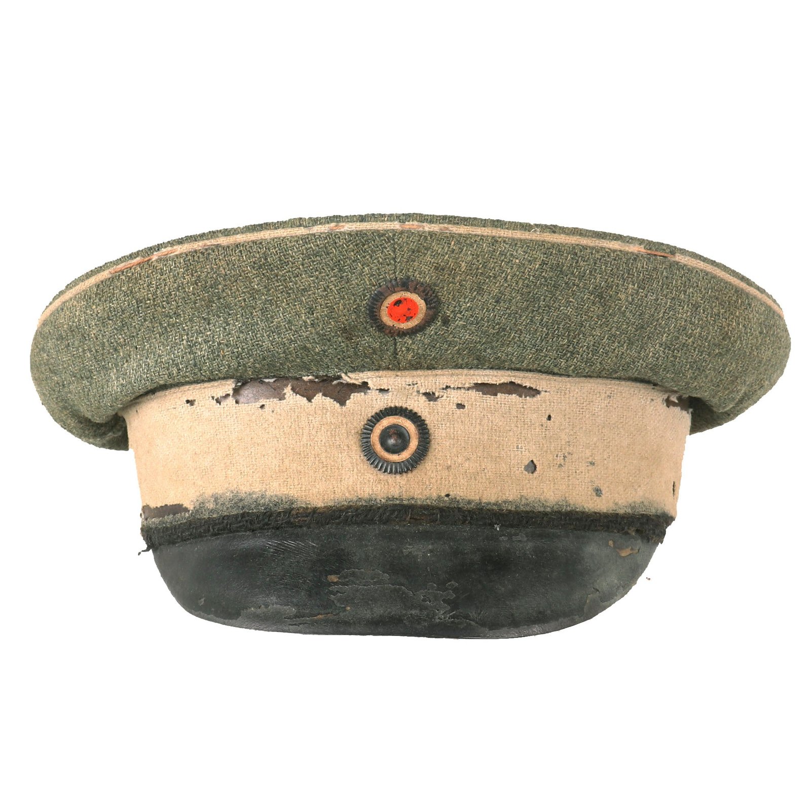 Buy Original Imperial German WWI Scarce Late War Prussian M1910 Feldgrau Schirmmütze Visor Cap - “As-is” | Original Firearms Antique For Sale
