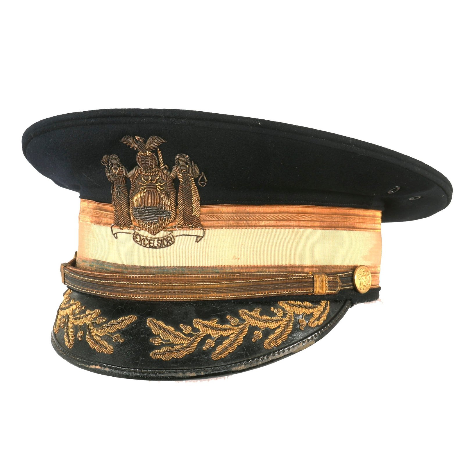 Buy Original WWI Era U.S. Army M1902 New York National Guard Officer's Visor Cap by Ridabock & Company - Size 6⅞ | Original Firearms Antique For Sale