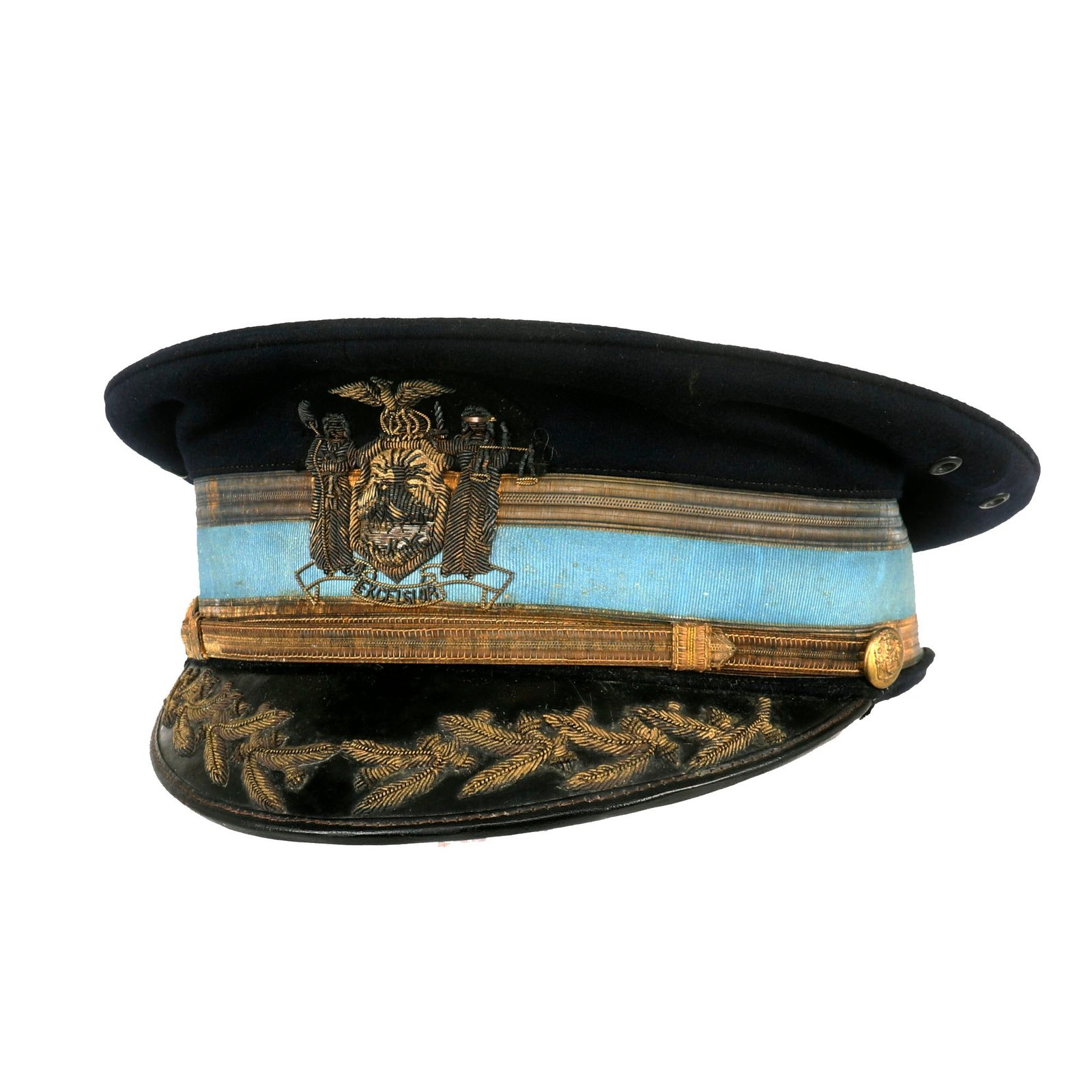 Buy Original WWI Era U.S. Army M1902 New York National Guard Infantry Officer's Visor Cap by Ridabock & Company - Size 7½ | Original Firearms Antique For Sale