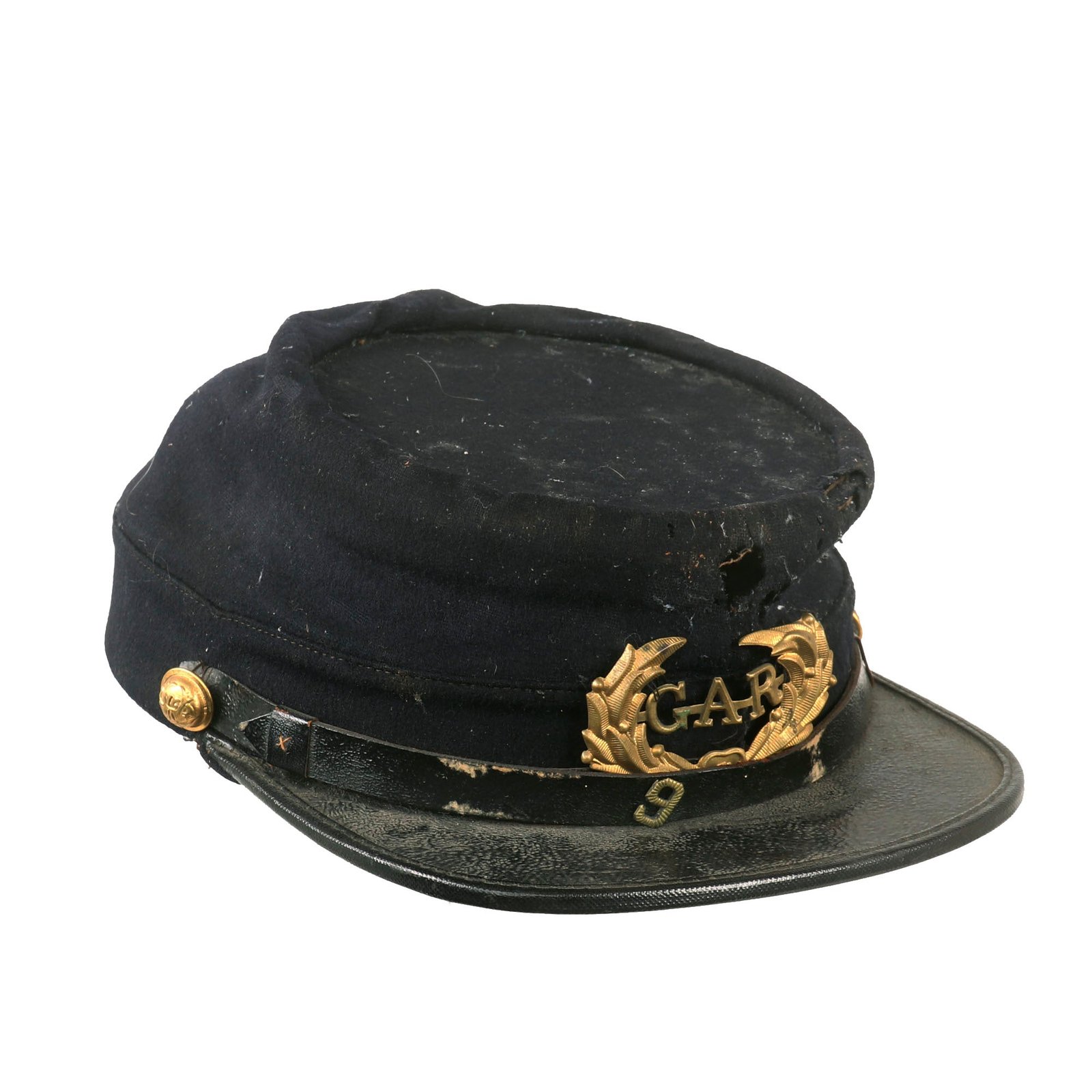 Buy Original U.S. Civil War Veteran Grand Army of the Republic Model 1872 Federal Issue Chasseur Style Pattern Kepi with GAR Insignia & Buttons by Horstmann Bros & Co. | Original Firearms Antique For Sale