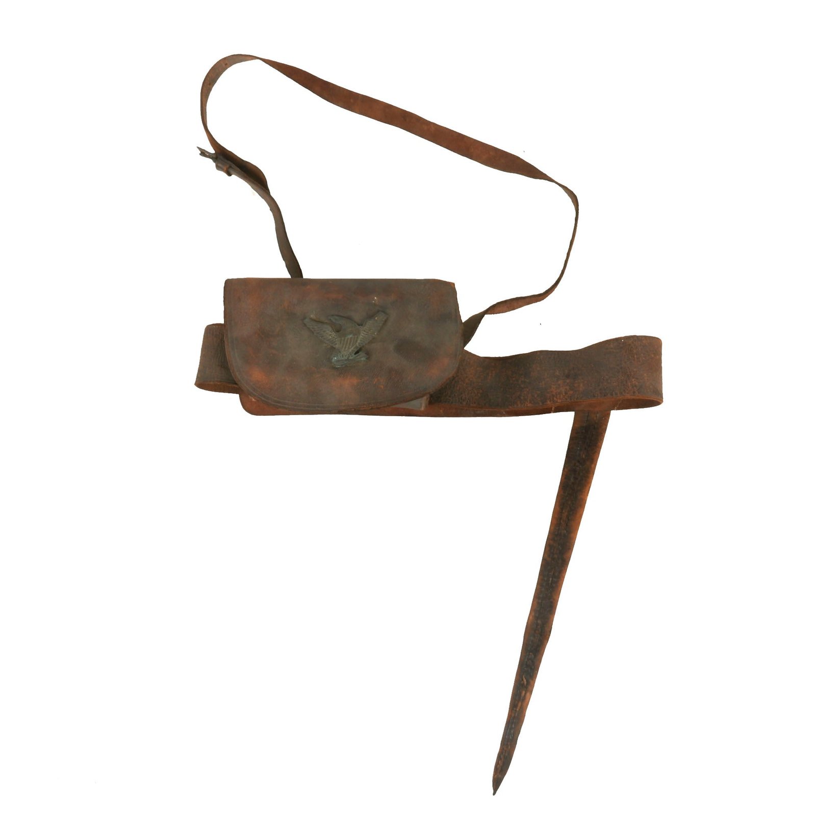 Buy Original U.S. Legion of the United States (1792-1796) Era Belly Box with Integral Belt, Cross Strap, & Bayonet Scabbard with Eagle Plate | Original Firearms Antique For Sale