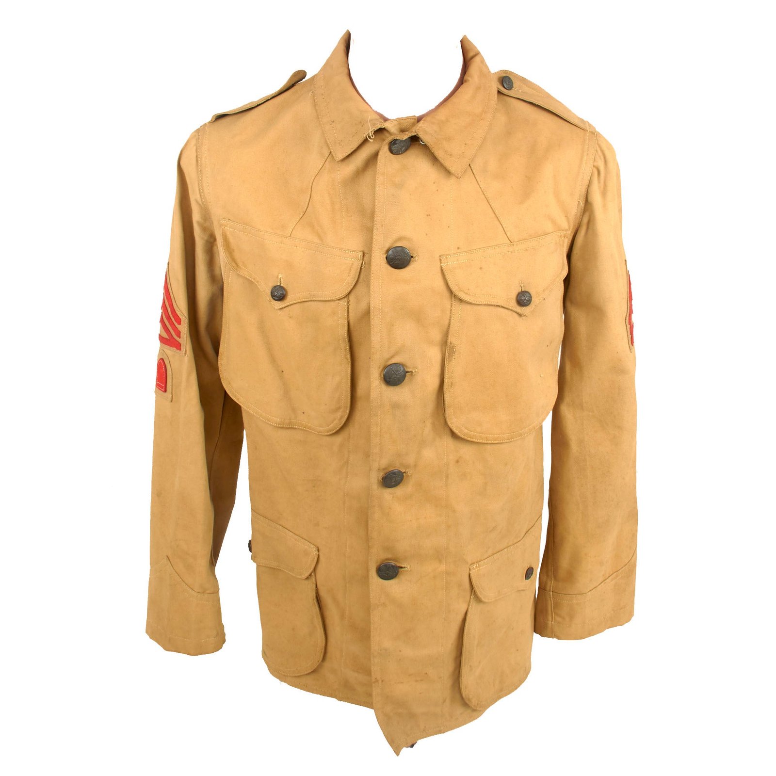 Buy Original U.S. Philippine Insurrection Era Named M1902 Artillery Cotton Service Tunic - Quartermaster Sergeant William Drukker - Scarce Model | Original Firearms Antique For Sale
