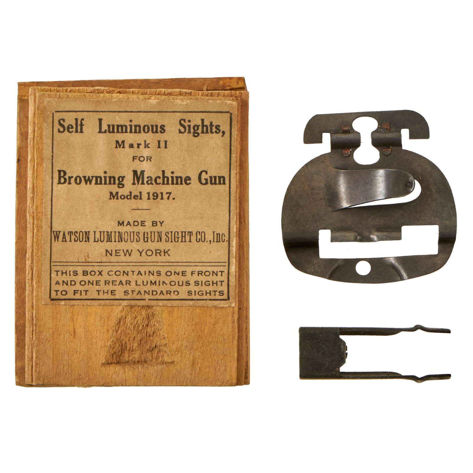 Buy Original U.S. WWI M1917 Browning Machine Gun Mark II Self Luminous Sights in Original Box | Original Firearms Antique For Sale