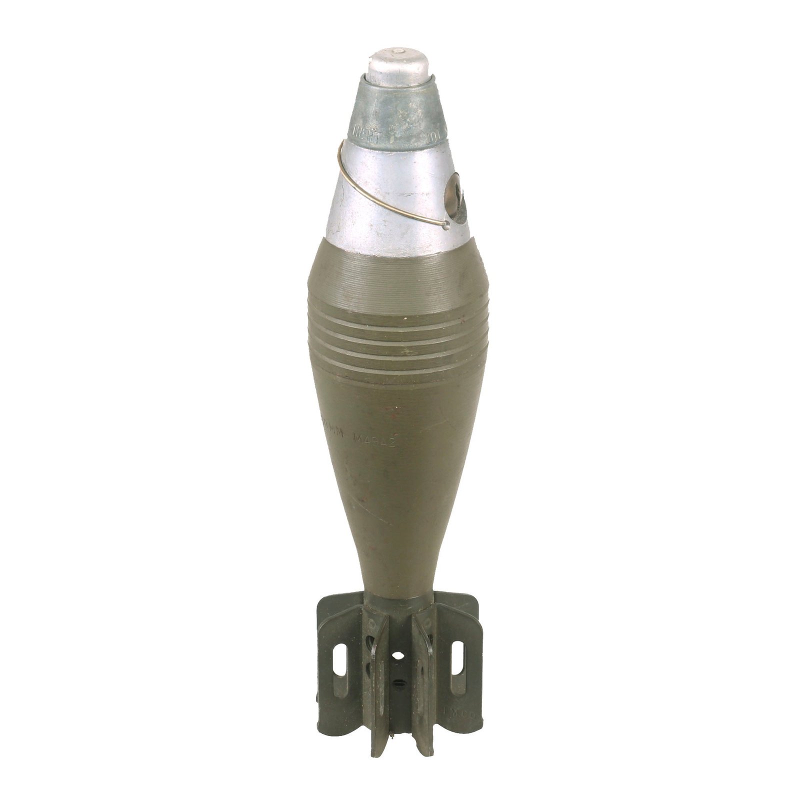 Buy Original U.S. Korean War M49A2 60mm Deactivated Mortar Round Dated 1954 with 1953 Dated M52 Fuse | Original Firearms Antique For Sale