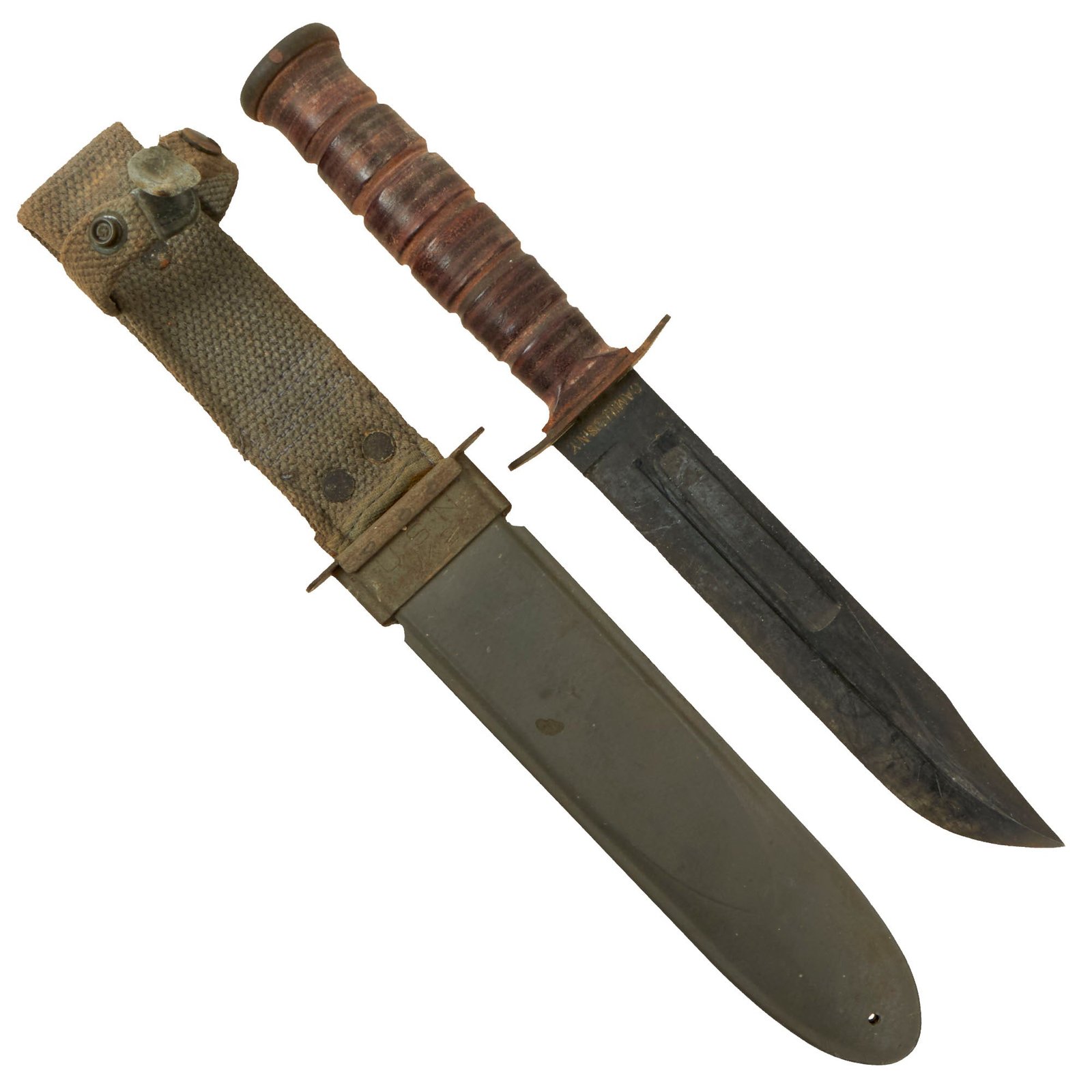 Buy Original U.S. WWII Navy Mark 2 KA-BAR Fighting Knife by CAMILLUS with U.S.N. MK2 Scabbard | Original Firearms Antique For Sale