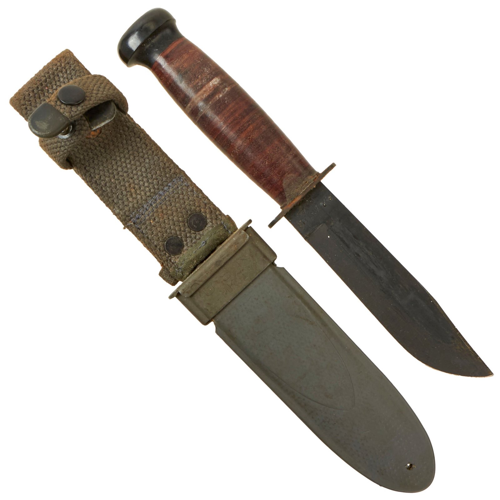 Buy Original U.S. WWII Navy USN Mark 1 Fighting Knife by CAMILLUS with Mk1 Scabbard | Original Firearms Antique For Sale