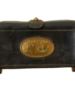 Buy Original U.S. Indian Wars M1874 .45/70 McKeever Cartridge Box with New Jersey Plate & Maker’s Plates - Marked to Watervliet Arsenal - Springfield Trapdoor Rifle | Original Firearms Antique For Sale