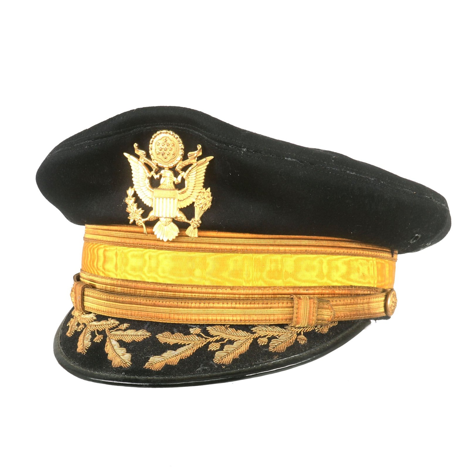 Buy Original U.S. WWII Named Paris-Made Cavalry Officer’s Visor - 7th Armored Division - Cleo Samuel Freed | Original Firearms Antique For Sale