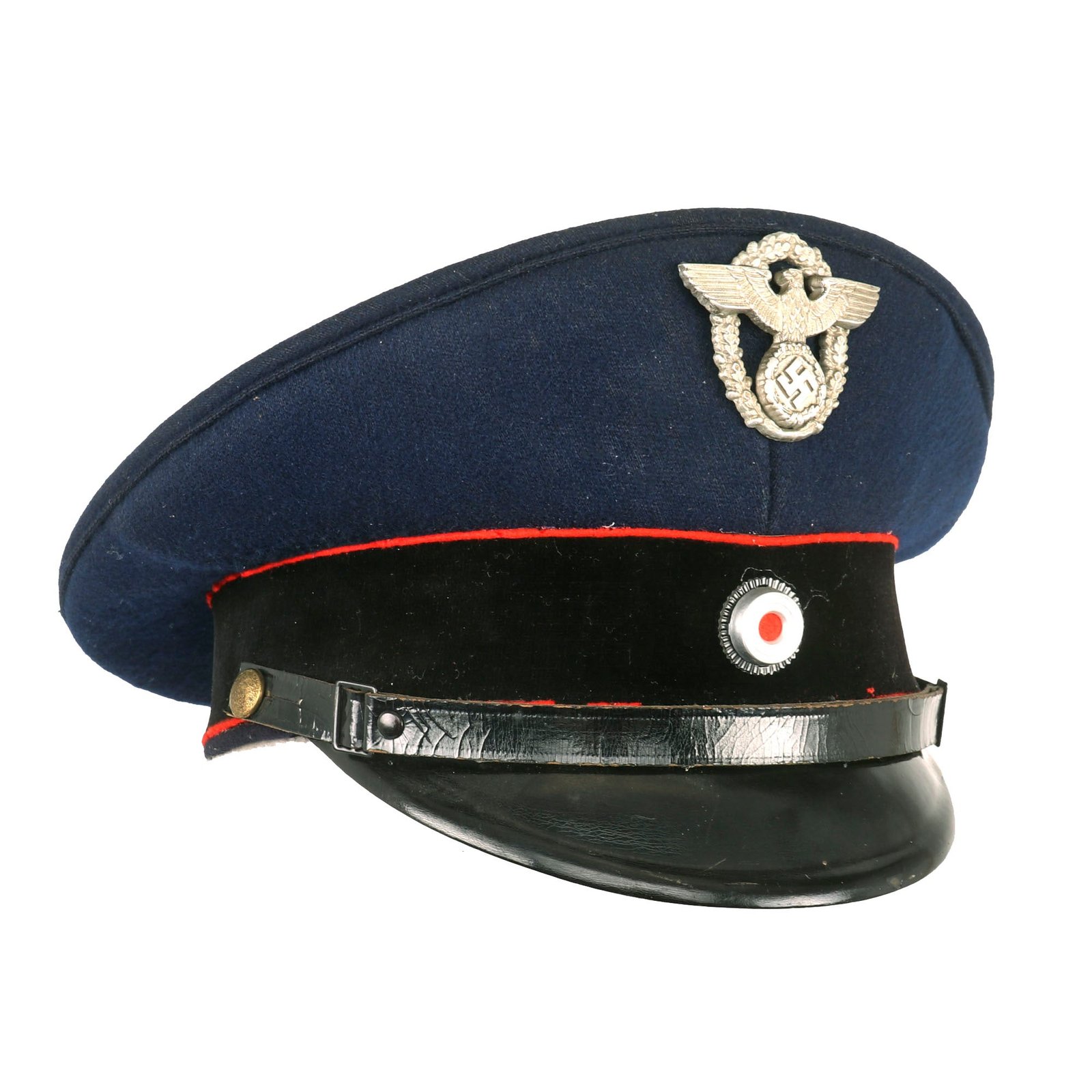 Buy Original German WWII Fire Protection Police EM/NCO Schirmmütze Visor Cap by Carl Isker - size 54 ½ | Original Firearms Antique For Sale