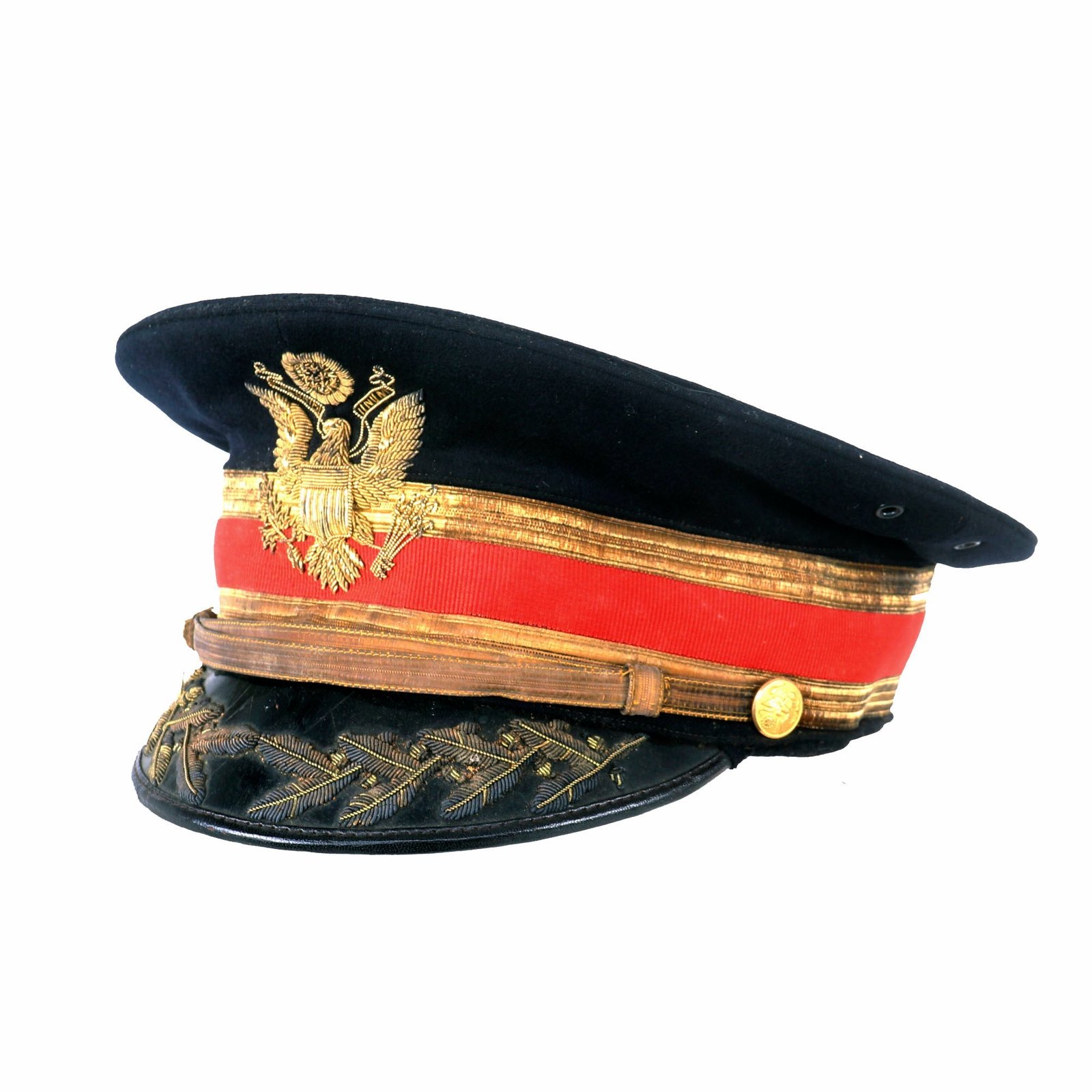 Buy Original U.S. WWI M1910 Artillery General Officer’s Visor Cap with Direct Embroidered Bullion Eagle & Foliage by H.V. Allen & Co. | Original Firearms Antique For Sale
