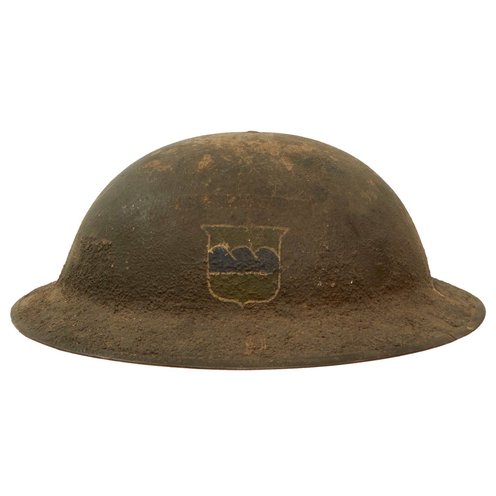 Buy Original U.S. WWI 80th Division Painted M1917 Helmet Shell - Machine Gun Company, 320th Infantry Regiment | Original Firearms Antique For Sale