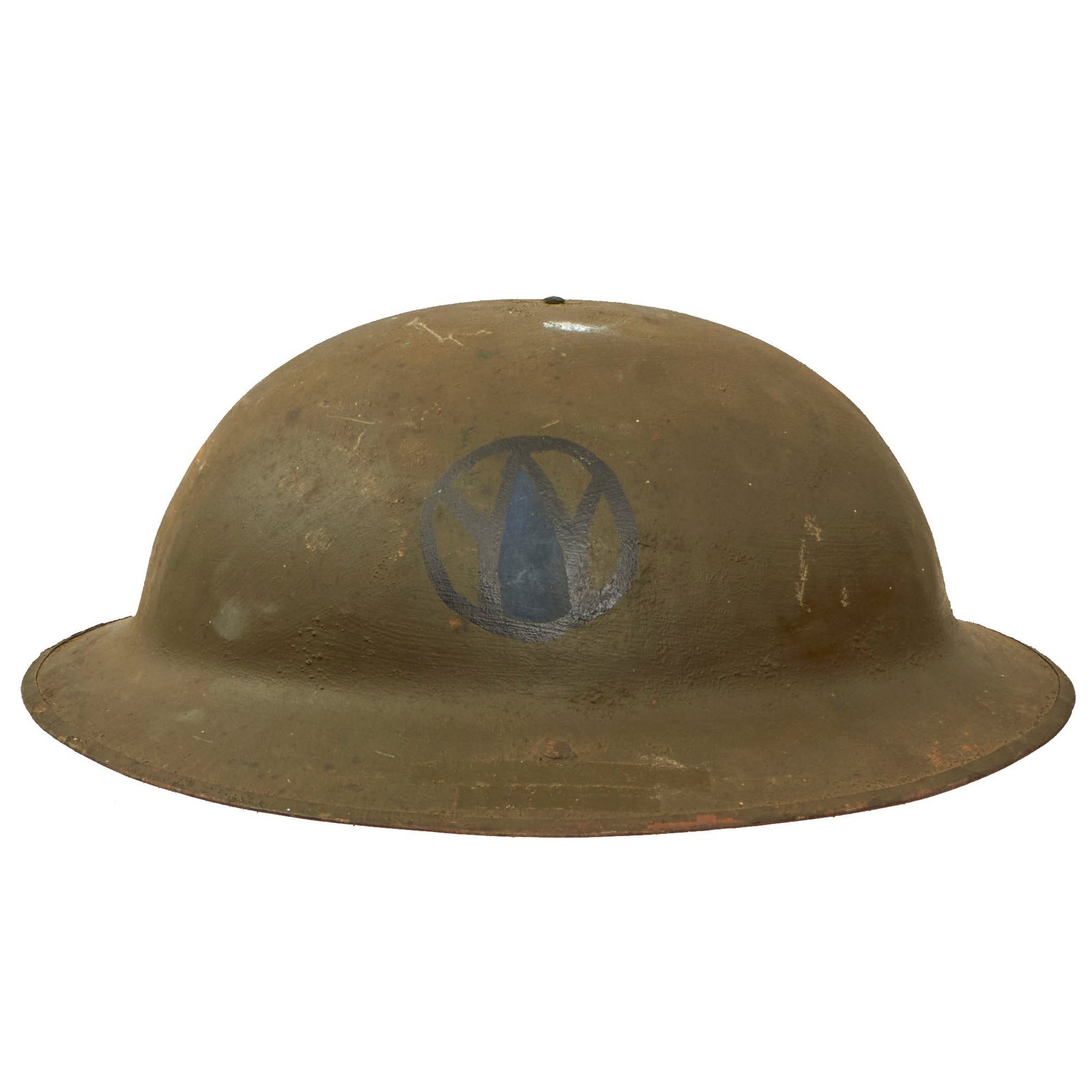 Buy Original U.S. WWI 89th Division Named & Painted British-Made Mk. I Officer’s Doughboy Helmet - Lieutenant Daniel Henry Hughes, 355th Infantry Regiment | Original Firearms Antique For Sale