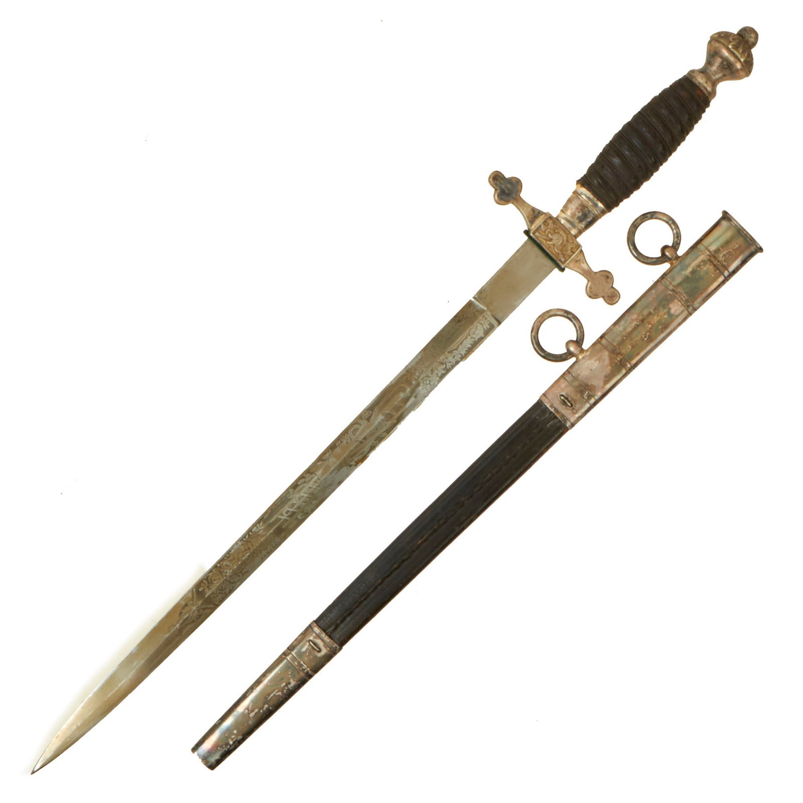 Buy Original German Early Weimar Era Double Etched Prussian Fire Officials Dress Dagger by Carl Eickhorn with Scabbard | Original Firearms Antique For Sale