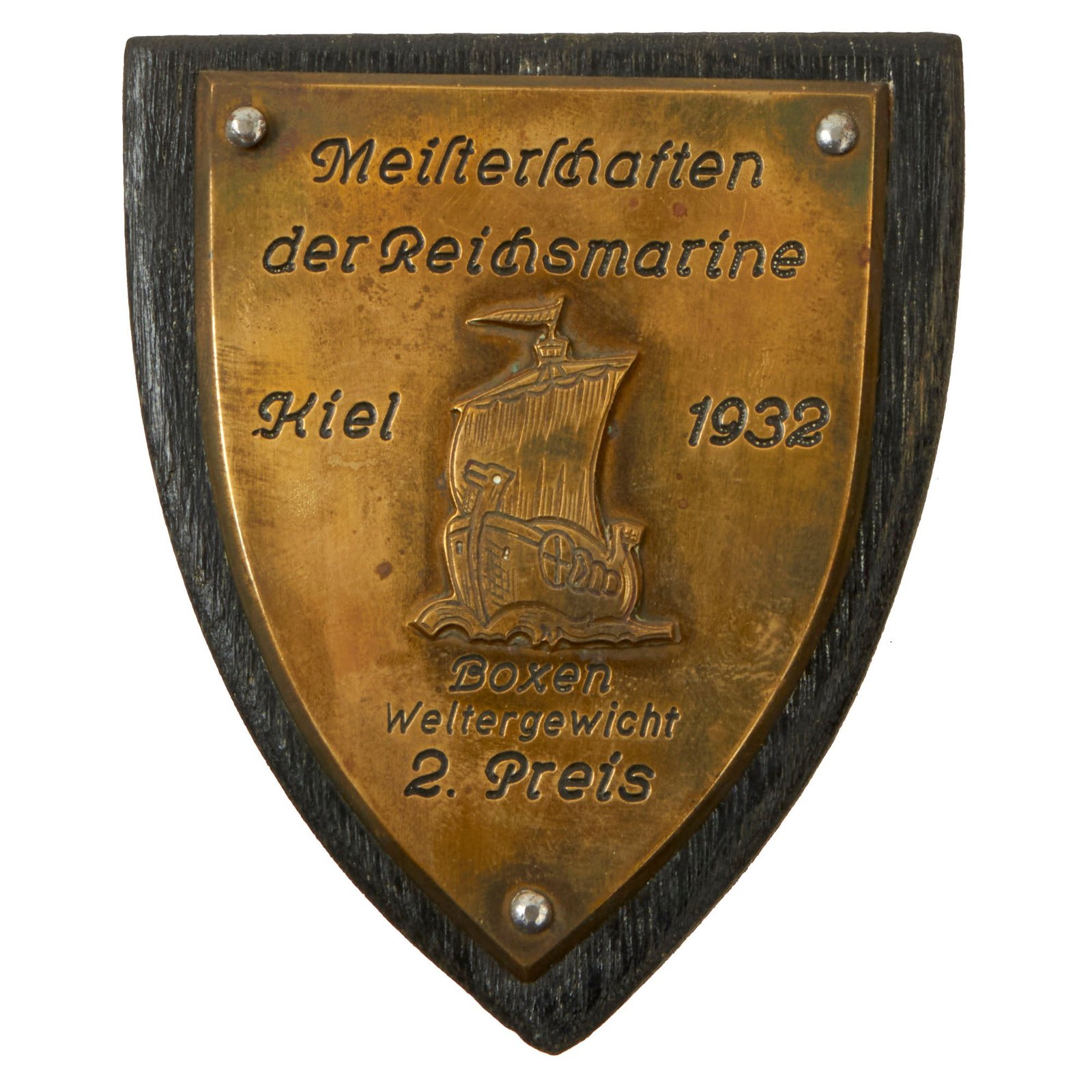 Buy Original German Pre-WWII Weimar Republic Reichsmarine Navy 2nd Place Boxing Award - dated 1932 | Original Firearms Antique For Sale
