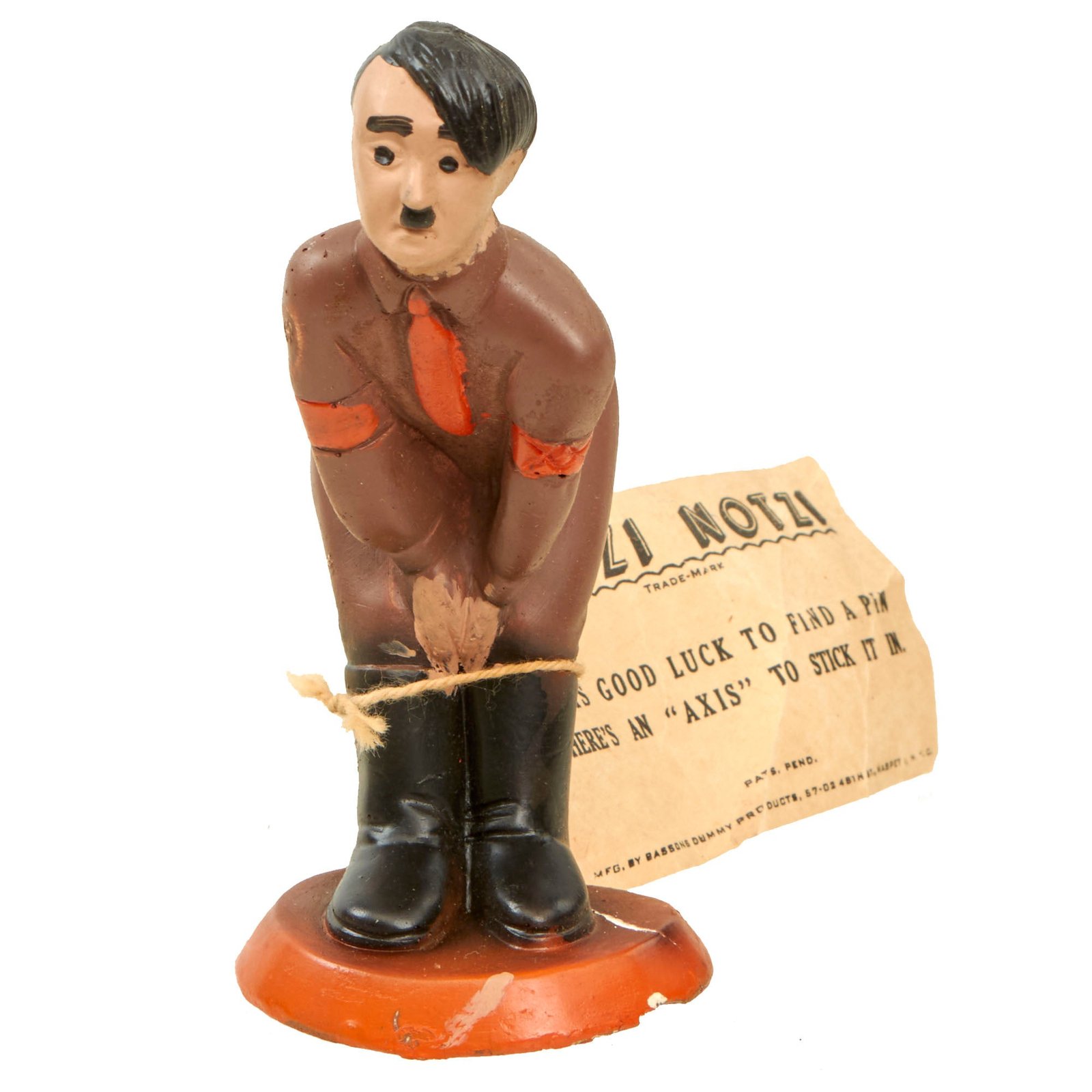 Buy Original WWII U.S. Home Front Anti-Axis "Hotzi Notzi" Propaganda Pin Cushion in Original Box with String Tag | Original Firearms Antique For Sale