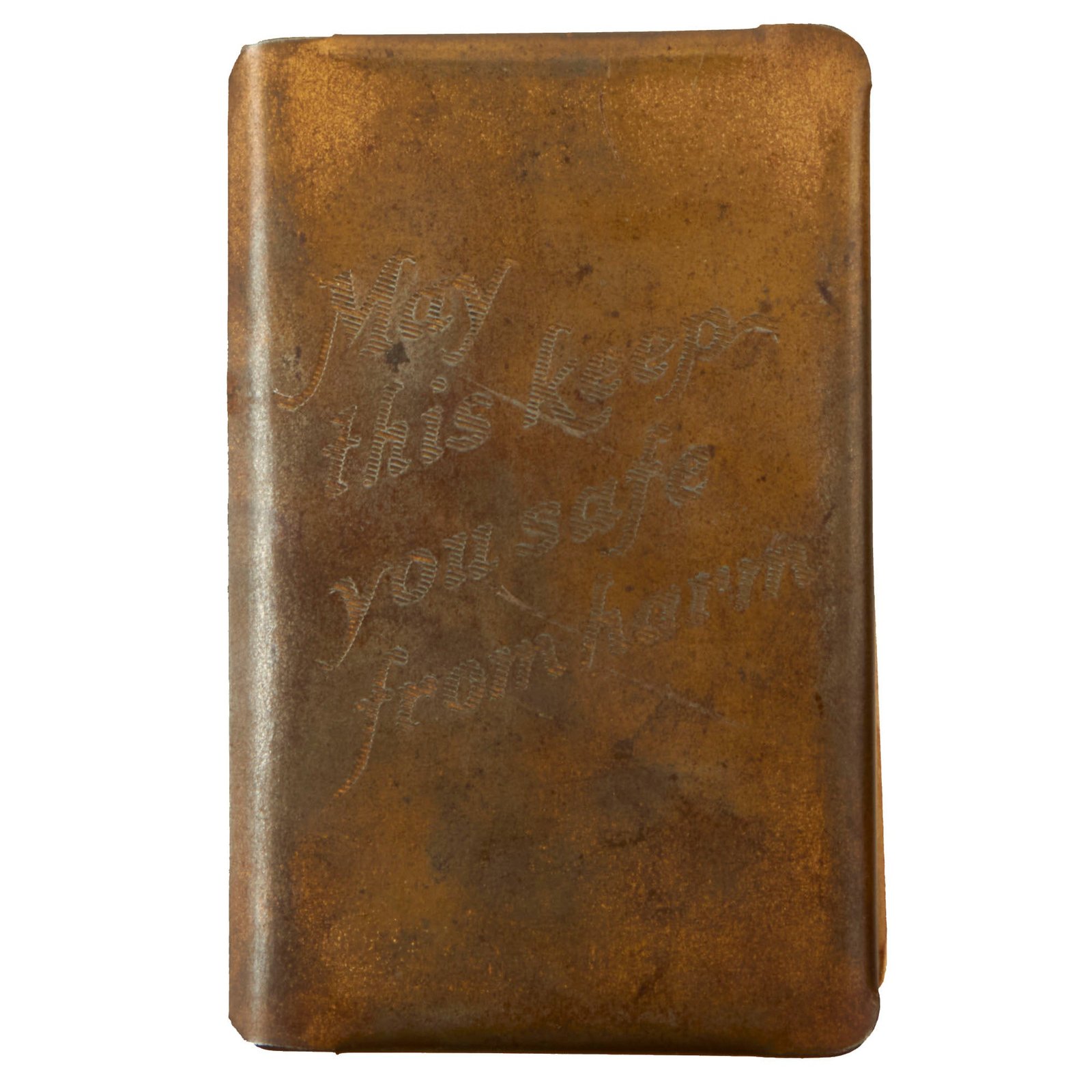 Buy Original U.S. WWII Era “May This Keep You From Harm” New Testament Heart-Shield Breast Pocket Bible | Original Firearms Antique For Sale