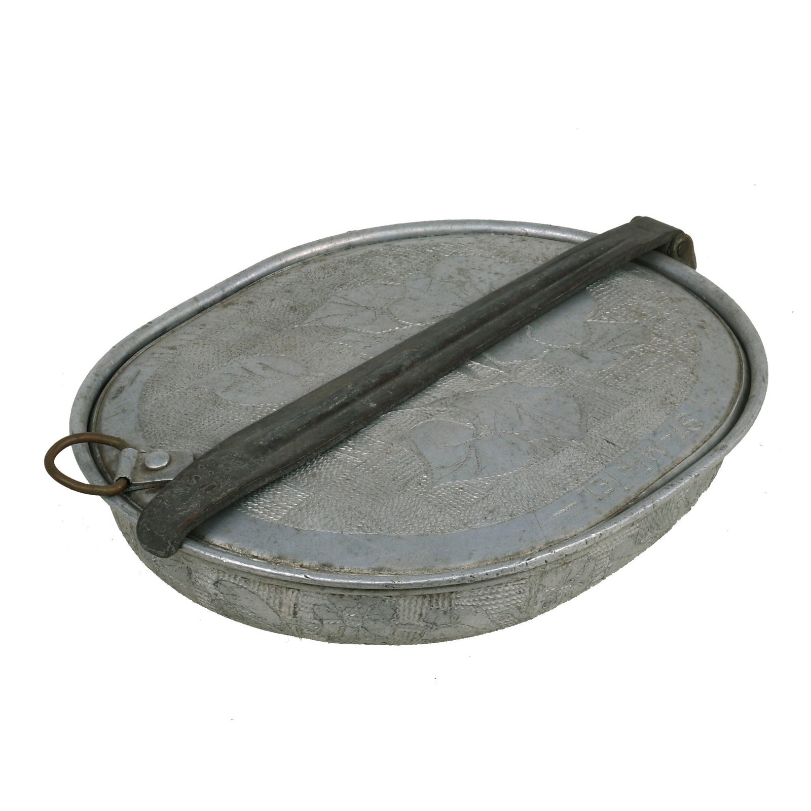 Buy Original U.S. WWI Trench Art M1910 Mess Kit with Floral Design & Names of Battles with Utensils & Send Home Tag | Original Firearms Antique For Sale
