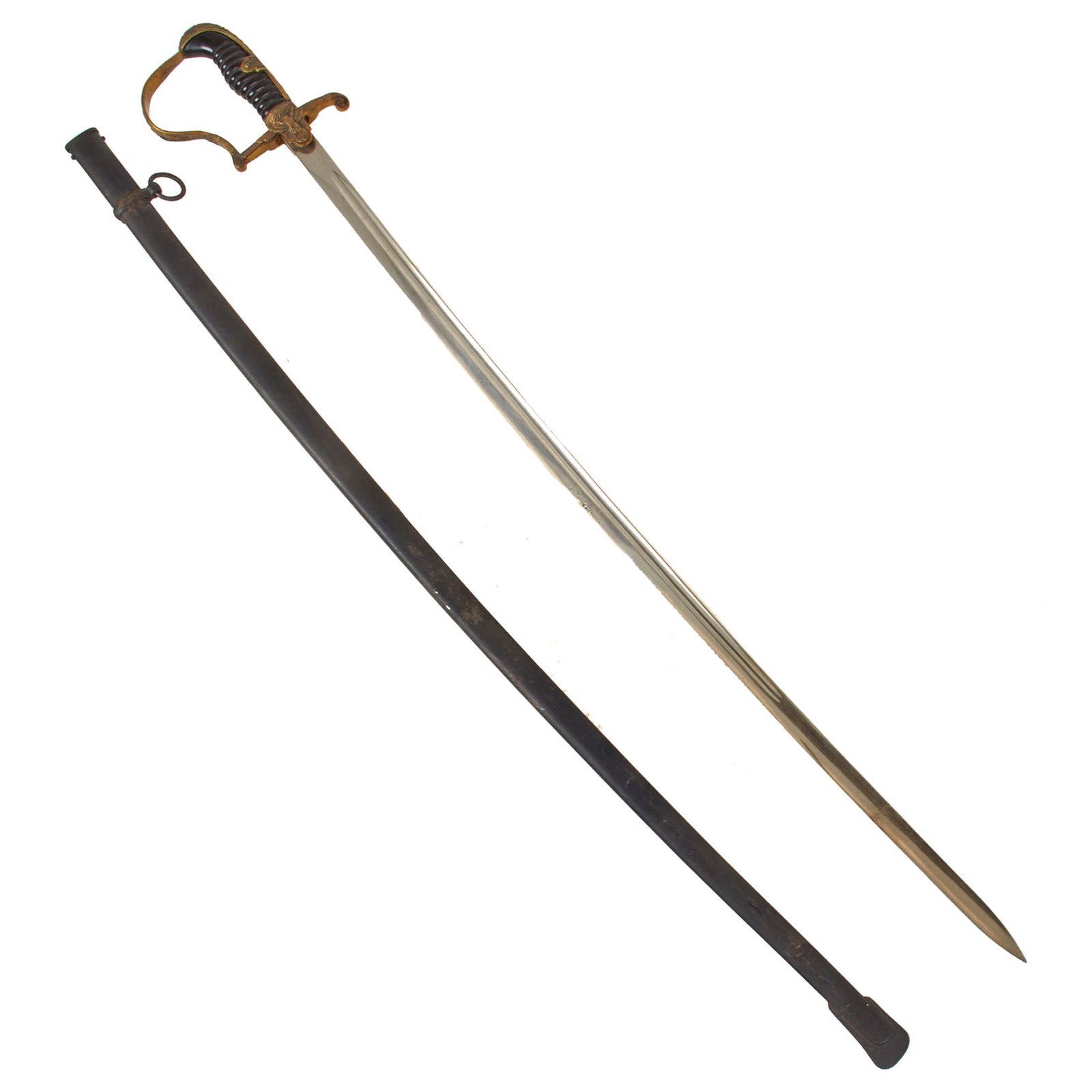 Original German WWII Heer Army Officer Dove Head Sword by Rare Maker Rudolf Büchel with Steel Scabbard