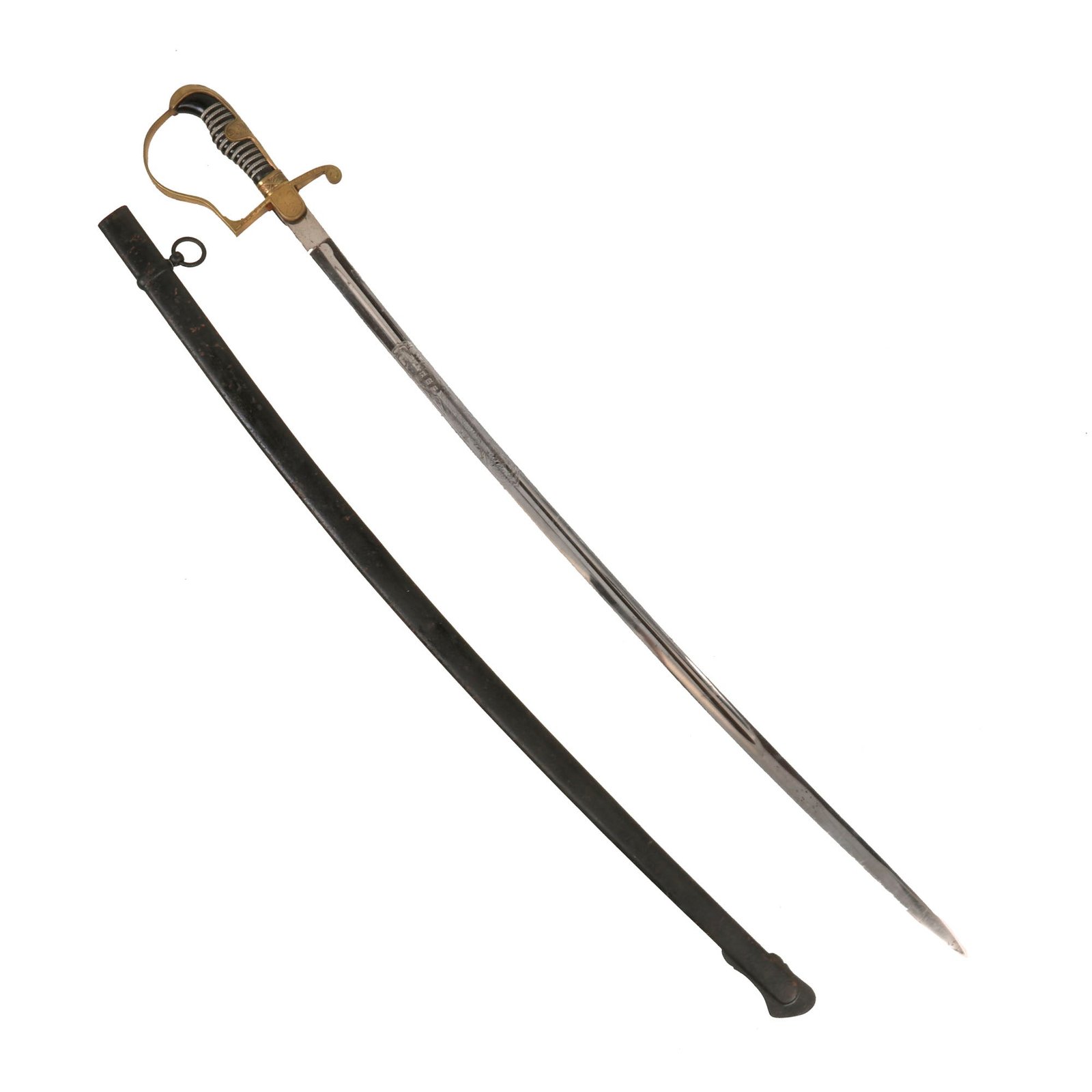 Buy Original German WWII Army Heer Officer Dove Head Sword by Clemen & Jung with Bavarian Etched Blade and Scabbard | Original Firearms Antique For Sale