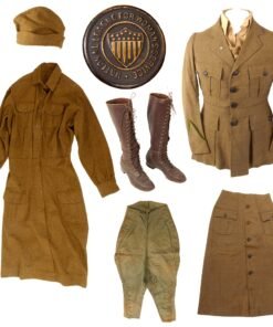 Original U.S. WWI National League for Women's Service Uniform & Boot Grouping with Workdress and Cap