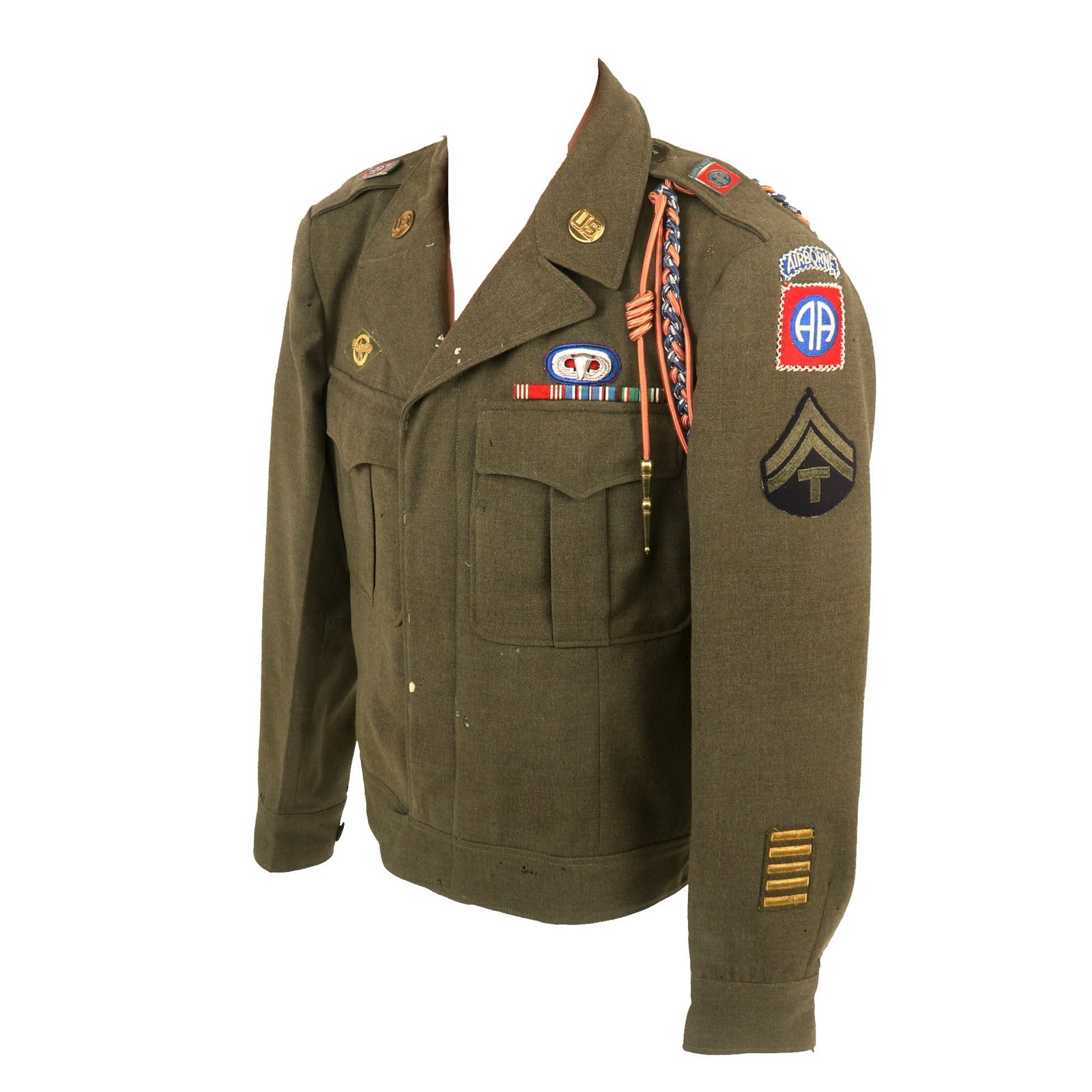 Buy Original U.S. WWII Named 82nd Airborne Division Headquarters Ike Jacket with DUI on Shoulder Boards | Original Firearms Antique For Sale