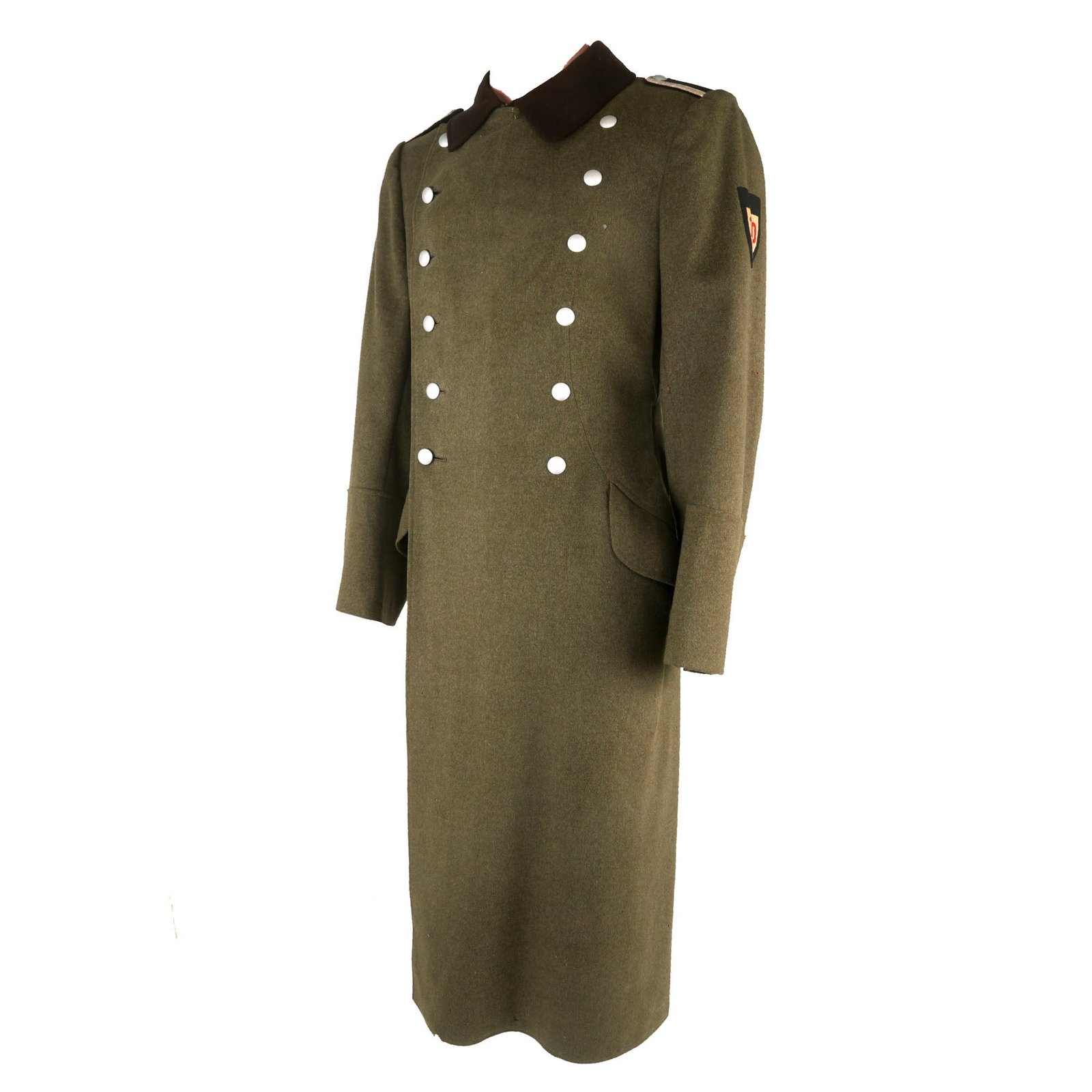 Buy Original German WWII Reichsarbeitsdienst RAD Labor Service Unterfeldmeister NCO's Tailor-Made Greatcoat with Unit Assignment Shield | Original Firearms Antique For Sale