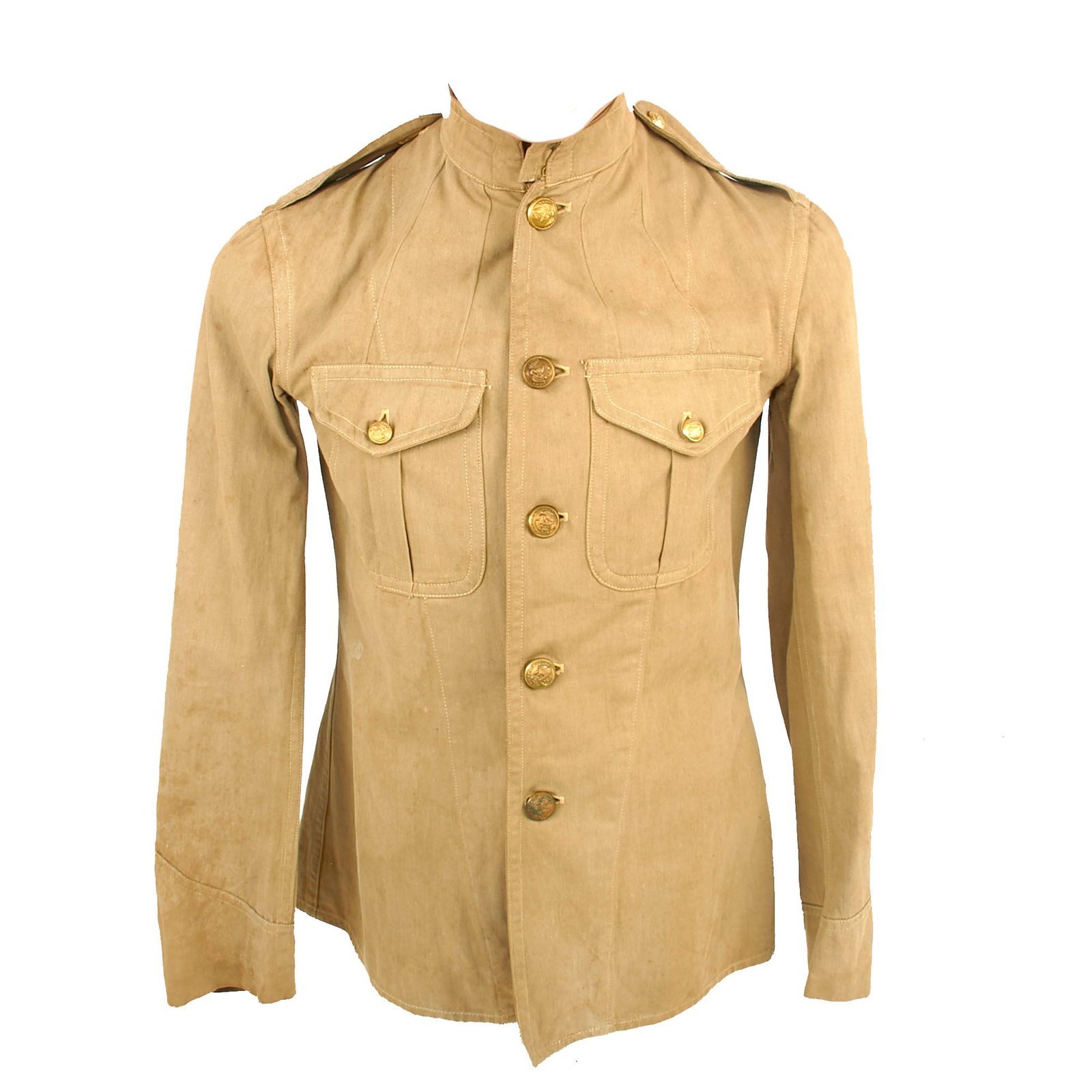 Buy Original U.S. Spanish-American War Era Marine Corps Named Model 1898 Khaki Tropical Uniform Tunic - USMC | Original Firearms Antique For Sale
