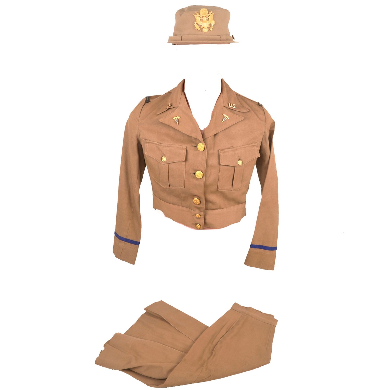 Buy Original U.S. WWII Female Army Nurse Corps Officer’s Uniform Jacket with Skirt & Hobby Hat | Original Firearms Antique For Sale
