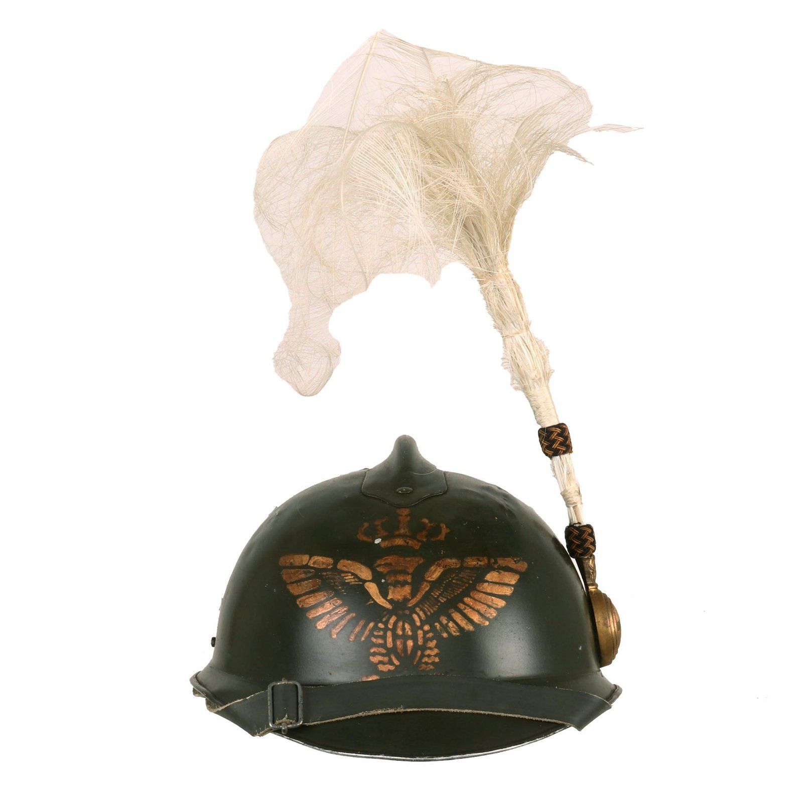 Buy Original Italian WWI / 1920s General’s Dress Parade Adrian Helmet with Plume | Original Firearms Antique For Sale