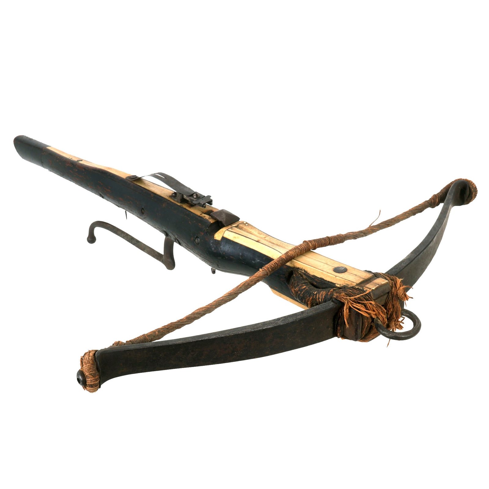 Buy Original German Bavarian 17th Century Bone Inlaid Crossbow - Foot Bow | Original Firearms Antique For Sale