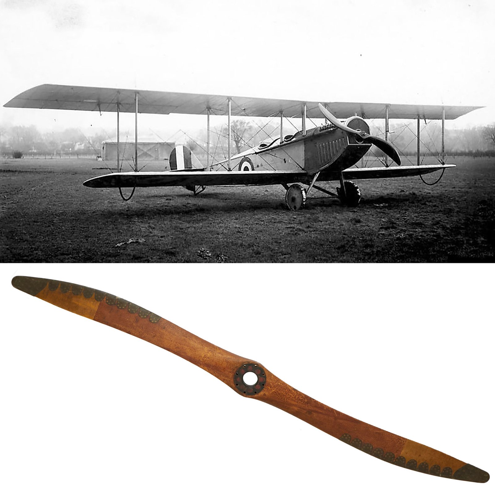 Buy Original U.S. WWI Curtiss JN-4 Jenny Early “Sawtooth” Clad Scimitar Shaped Lightweight Speed OX-5B Wood Propeller - 95 Inches | Original Firearms Antique For Sale
