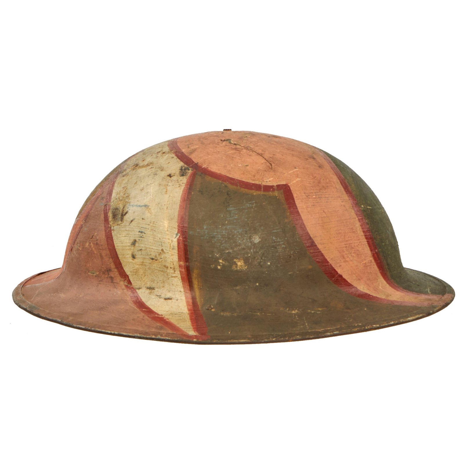 Buy Original U.S. WWI M1917 Doughboy Helmet Shell With Camouflage Panel Paint | Original Firearms Antique For Sale