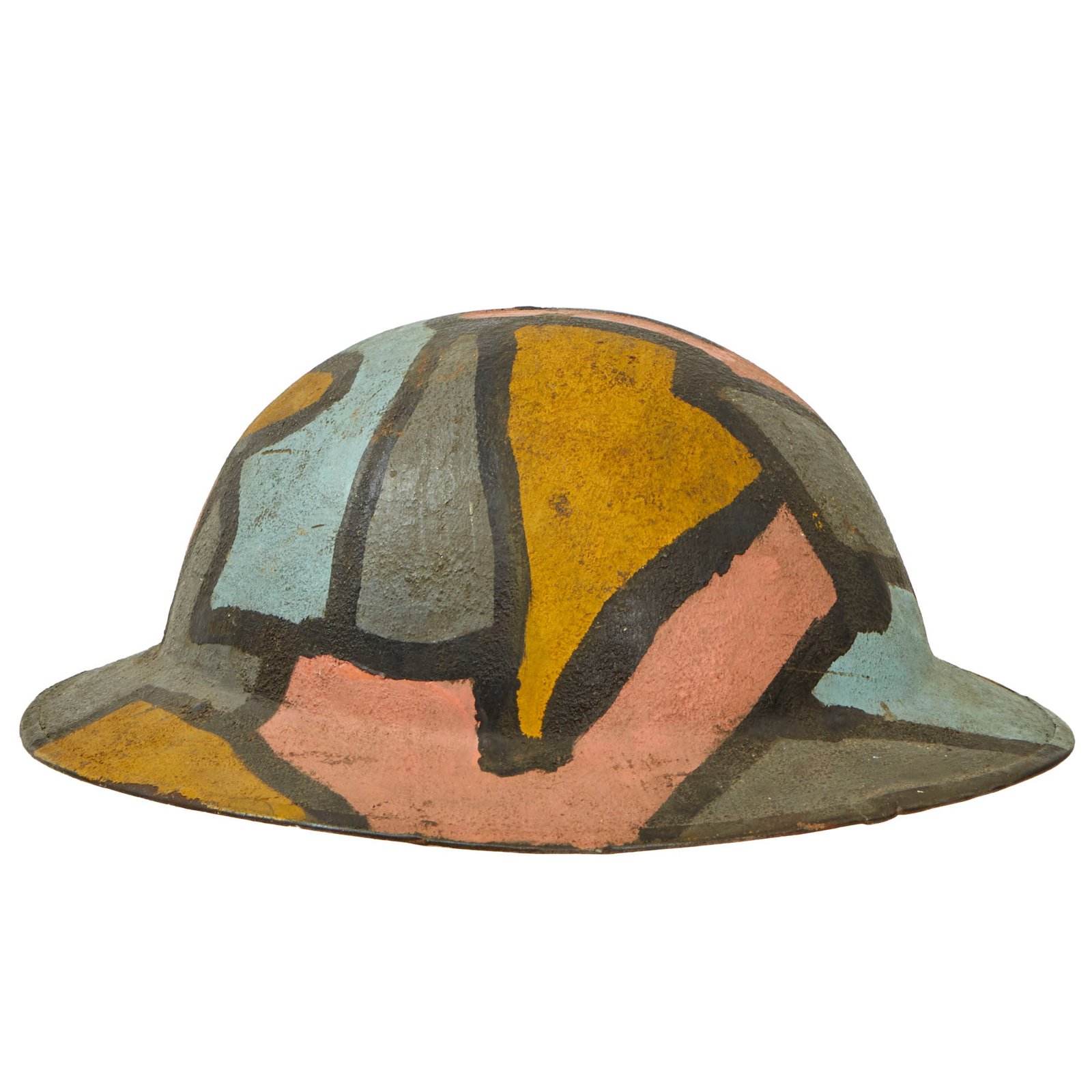 Buy Original U.S. WWI M1917 Doughboy Helmet With Camouflage Panel Paint - Complete | Original Firearms Antique For Sale