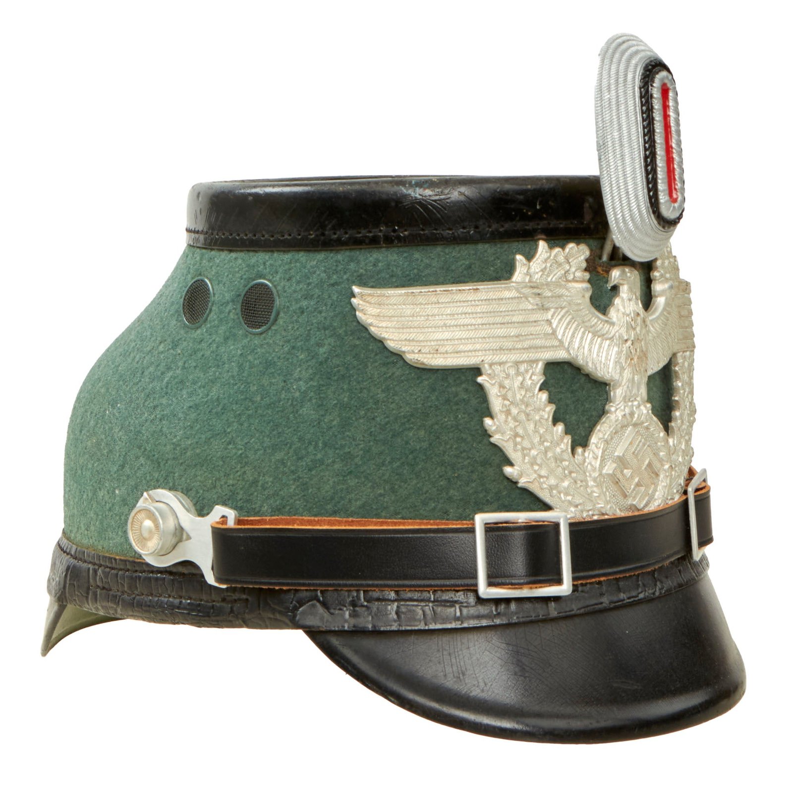 Buy Original German WWII 1937 Dated Metropolitan Police Shako by Hans Römer with Kassel Police Marking - size 57 | Original Firearms Antique For Sale