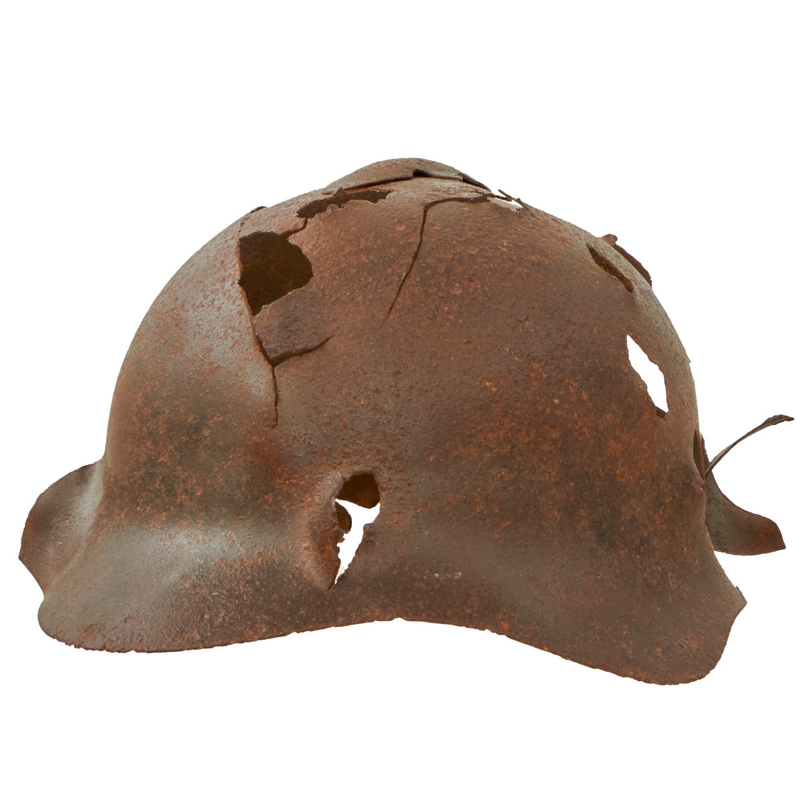 Buy Original WWII Soviet Union Battle Damaged M36 Soviet SSh-36 "Gladiator" Steel Combat Helmet Shell | Original Firearms Antique For Sale