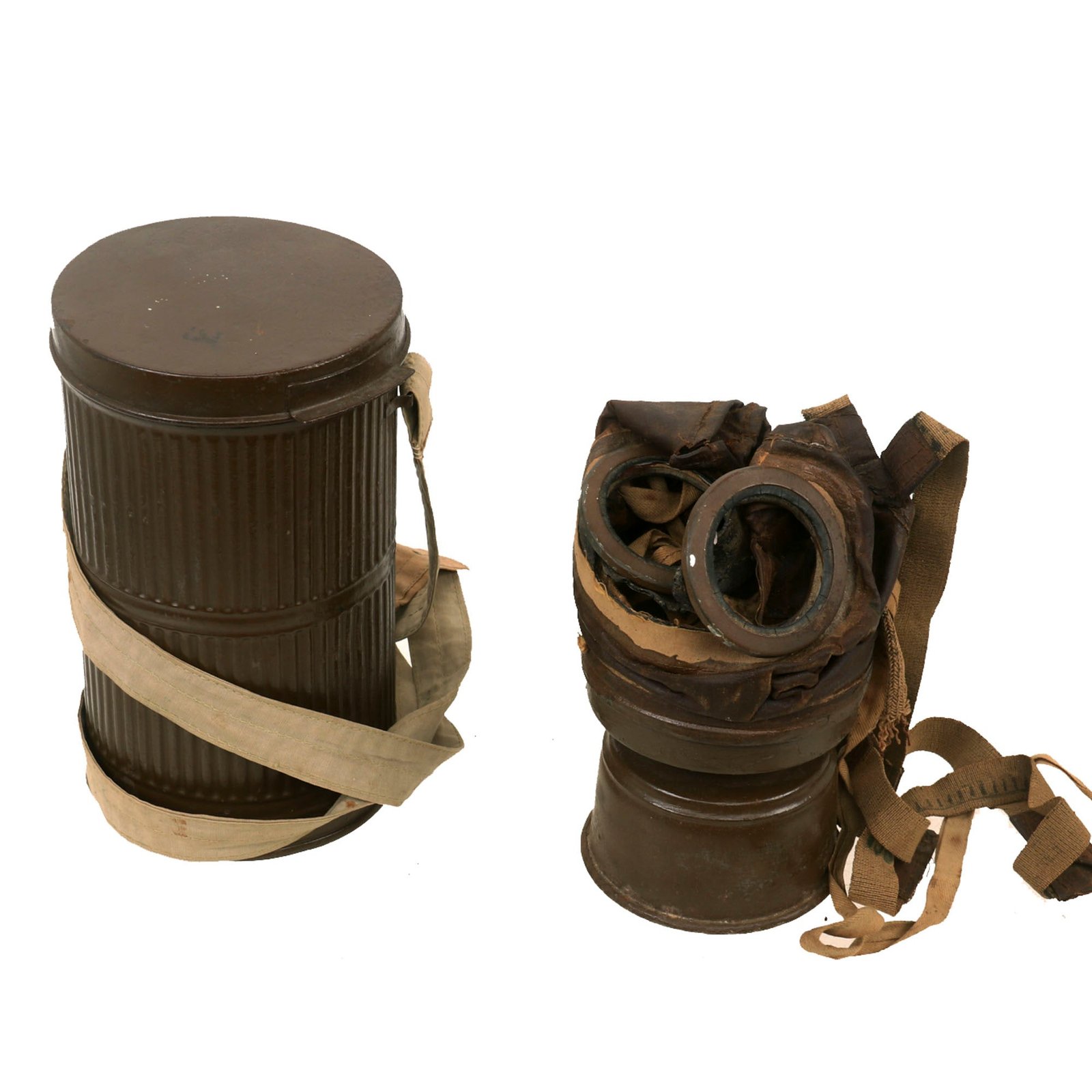 Buy Original French WWI Appareil Respiratoire Spécial Special Breathing Apparatus ARS Gas Mask With Filter and Canister - Battlefield Relic | Original Firearms Antique For Sale