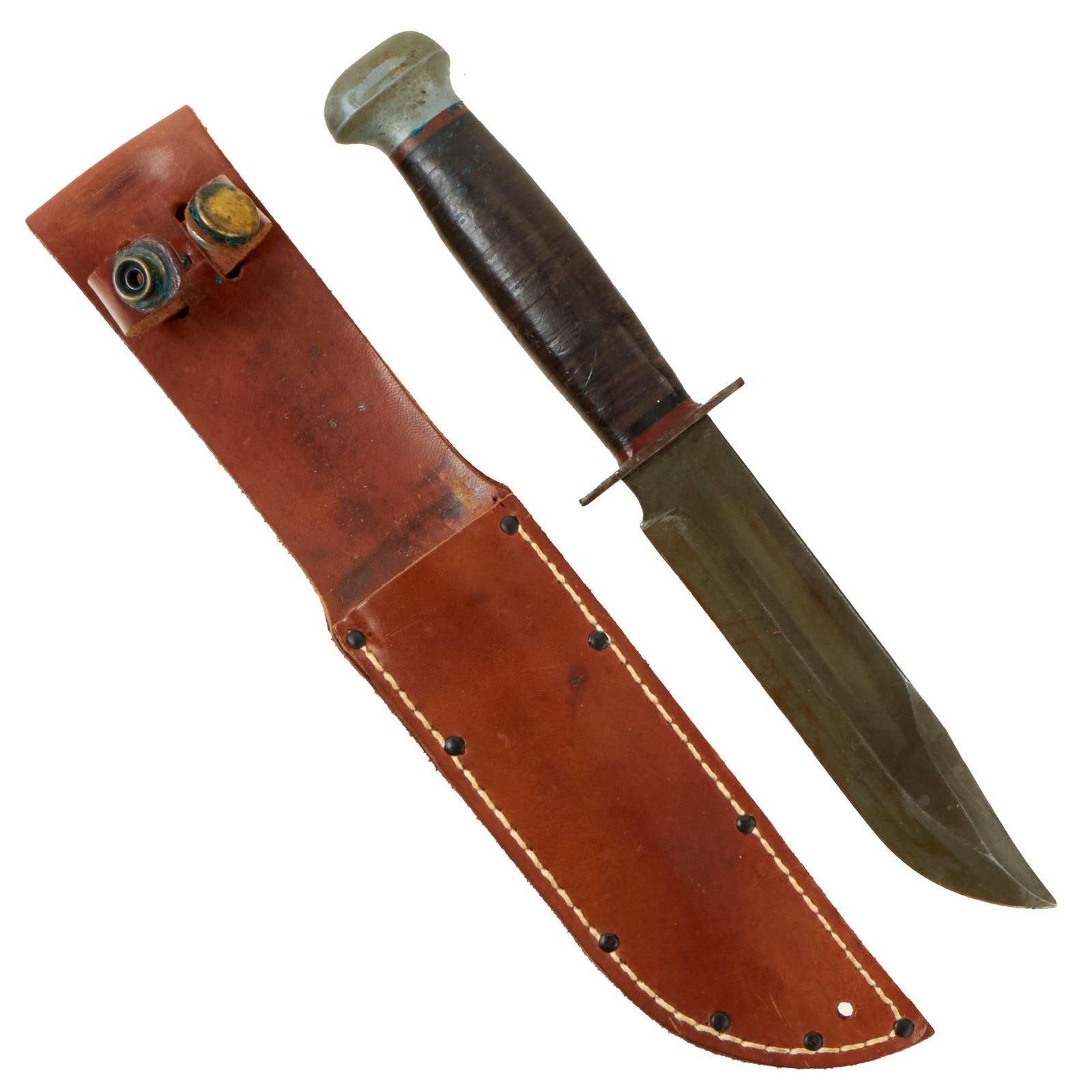 Buy Original U.S. WWII PAL RH-36 MkII-Style Fighting Knife with Leather Belt Scabbard | Original Firearms Antique For Sale