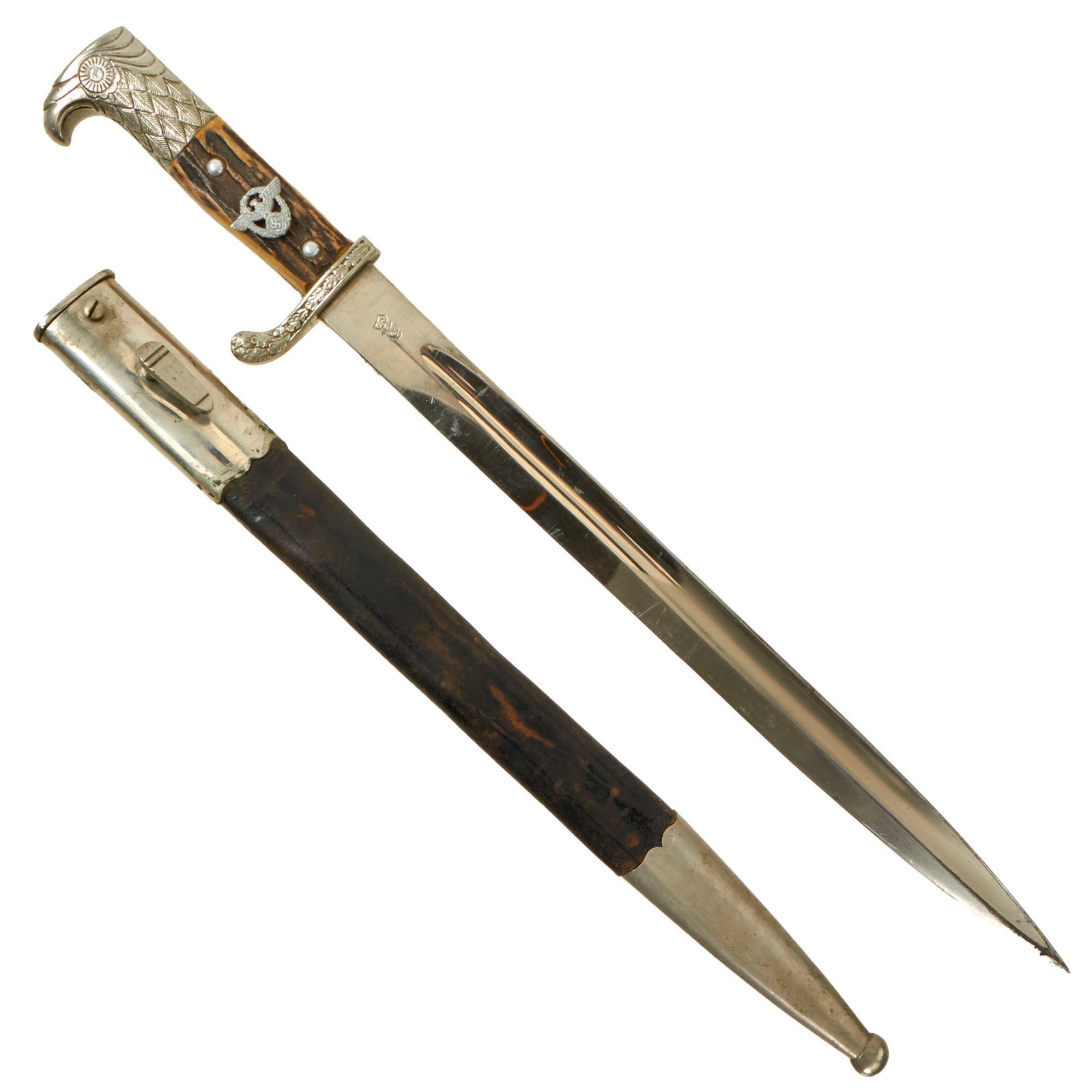Buy Original German WWII Berlin Metropolitan Police Long Dress Bayonet by WKC Waffenfabrik with Scabbard | Original Firearms Antique For Sale