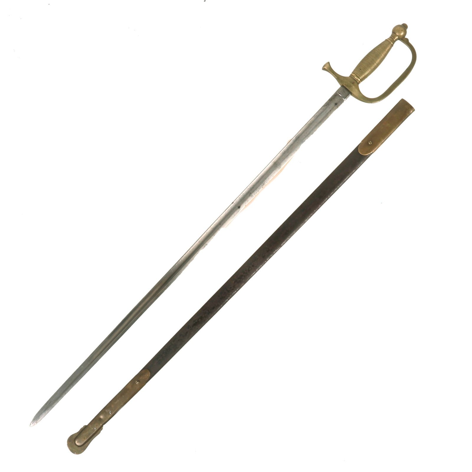 Buy Original U.S. Civil War M-1840 Army NCO's Sword by Emerson & Silver of Trenton with Scarce Original Metal Scabbard - Dated 1863 | Original Firearms Antique For Sale