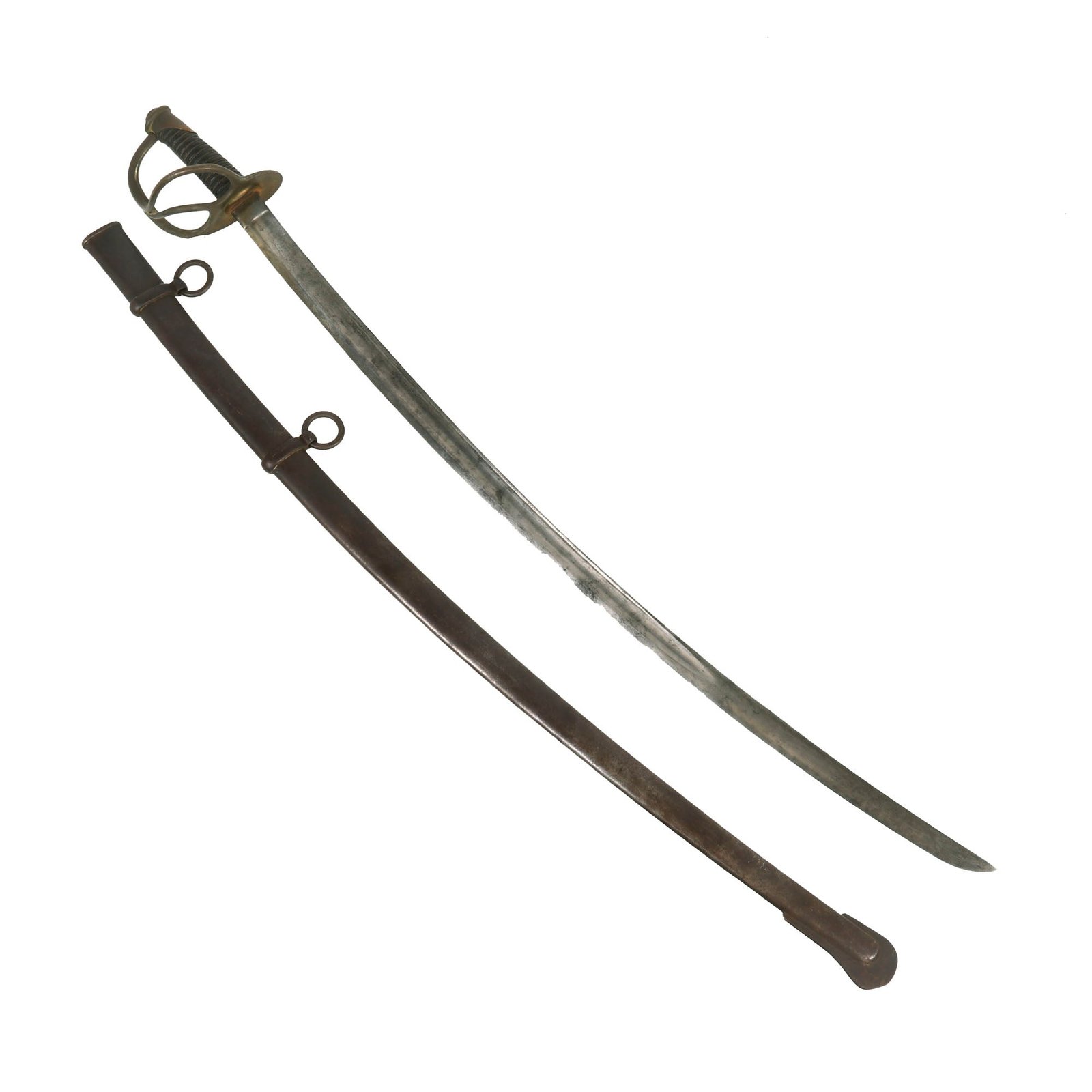 Buy Original U.S Civil War M-1840 "Wrist Breaker" Heavy Cavalry Saber with Scabbard by Charles Hammond | Original Firearms Antique For Sale