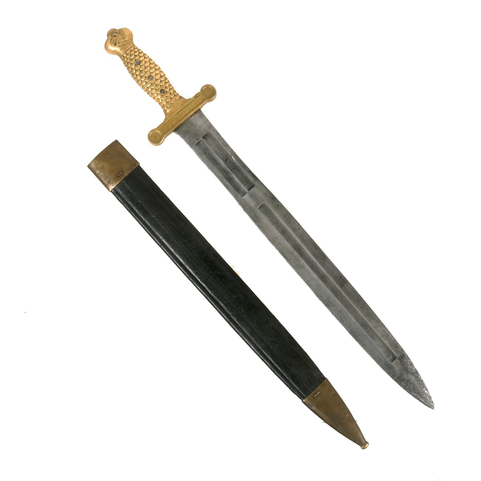 Buy Original U.S. Civil War Excellent Ames Model 1832 Artillery Short Sword with Scarce Scabbard - Dated 1855 | Original Firearms Antique For Sale